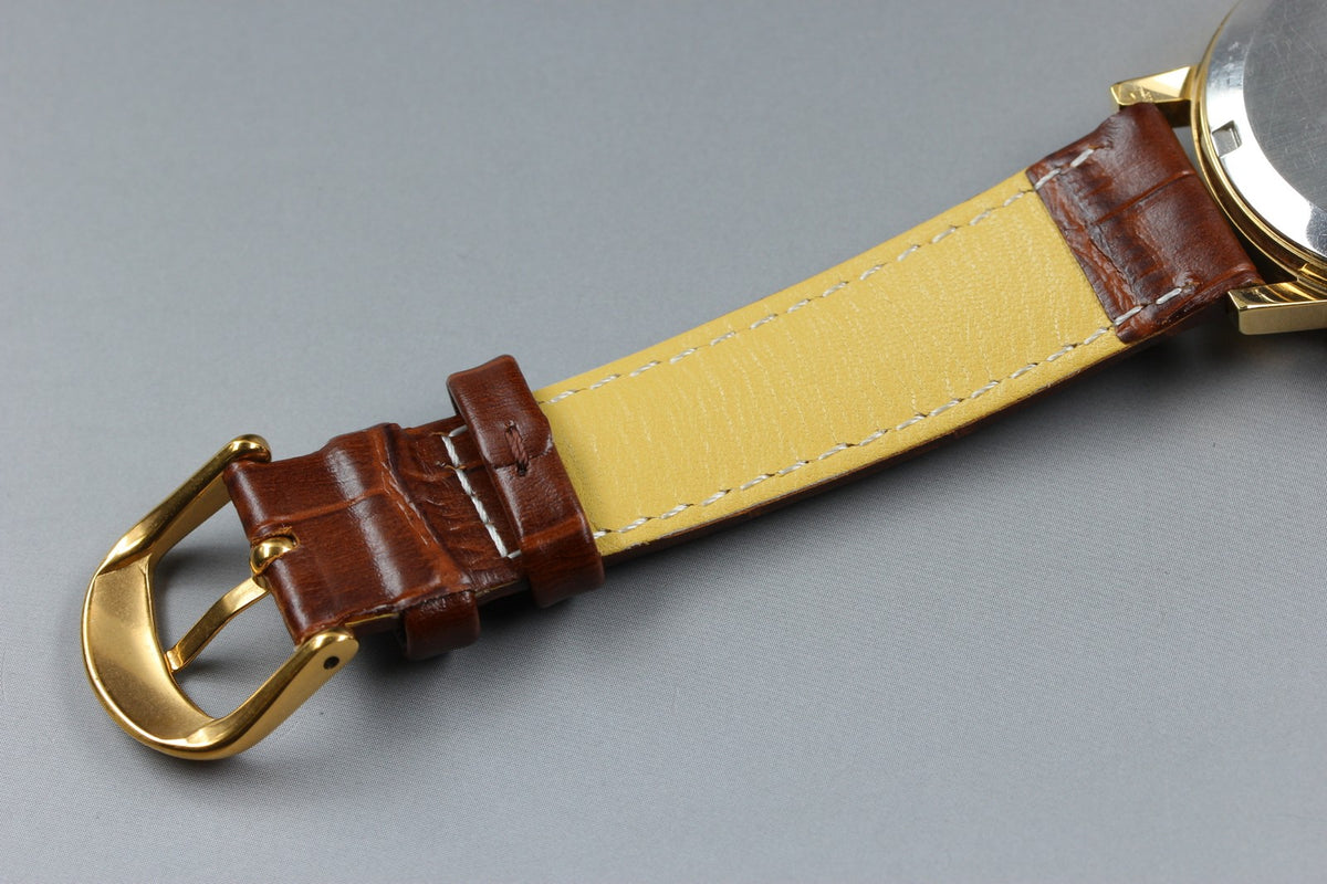 OMEGA Geneve Day-Date 166.0117 Cal.1022 Gold Brown 34mm AT Men's Watch Vintage