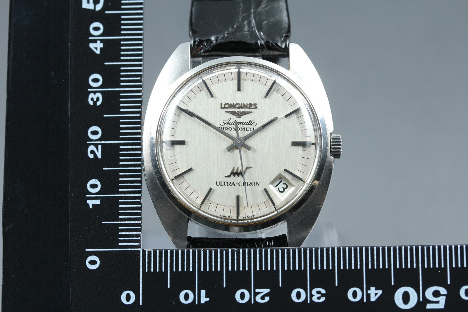 Vintage LONGINES ULTRA-CHRON Chronometer Date Silver Men's Watch 34mm JP JAPAN