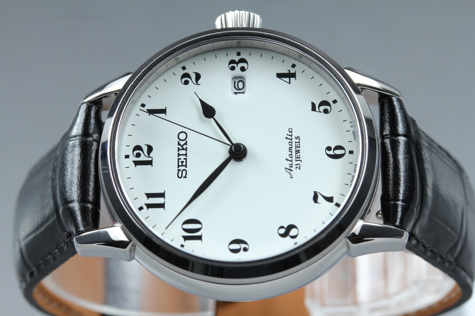 SEIKO Presage 6R15-02Z0 SARX027 AT Enamel Dial White Black 38mm Mens Watch JAPAN