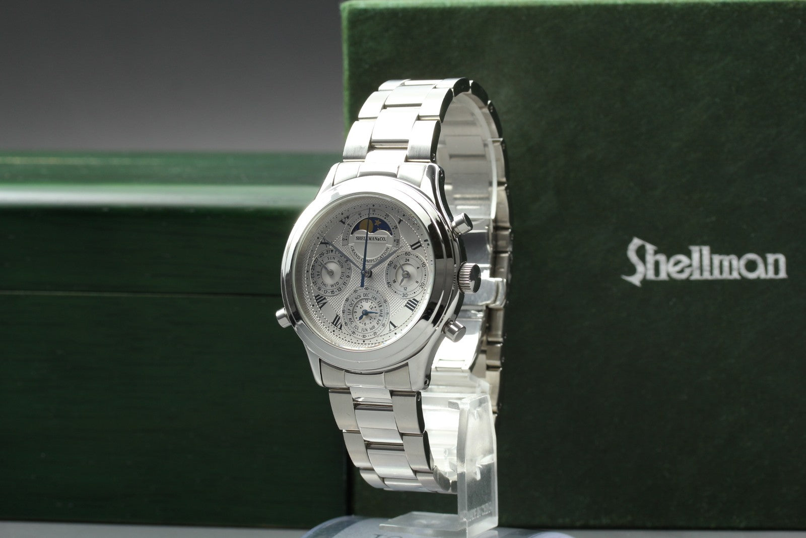 SHELLMAN Grand Complication 6770-H13332 TA Moon Phase 41mm Men's Qz Watch JAPAN