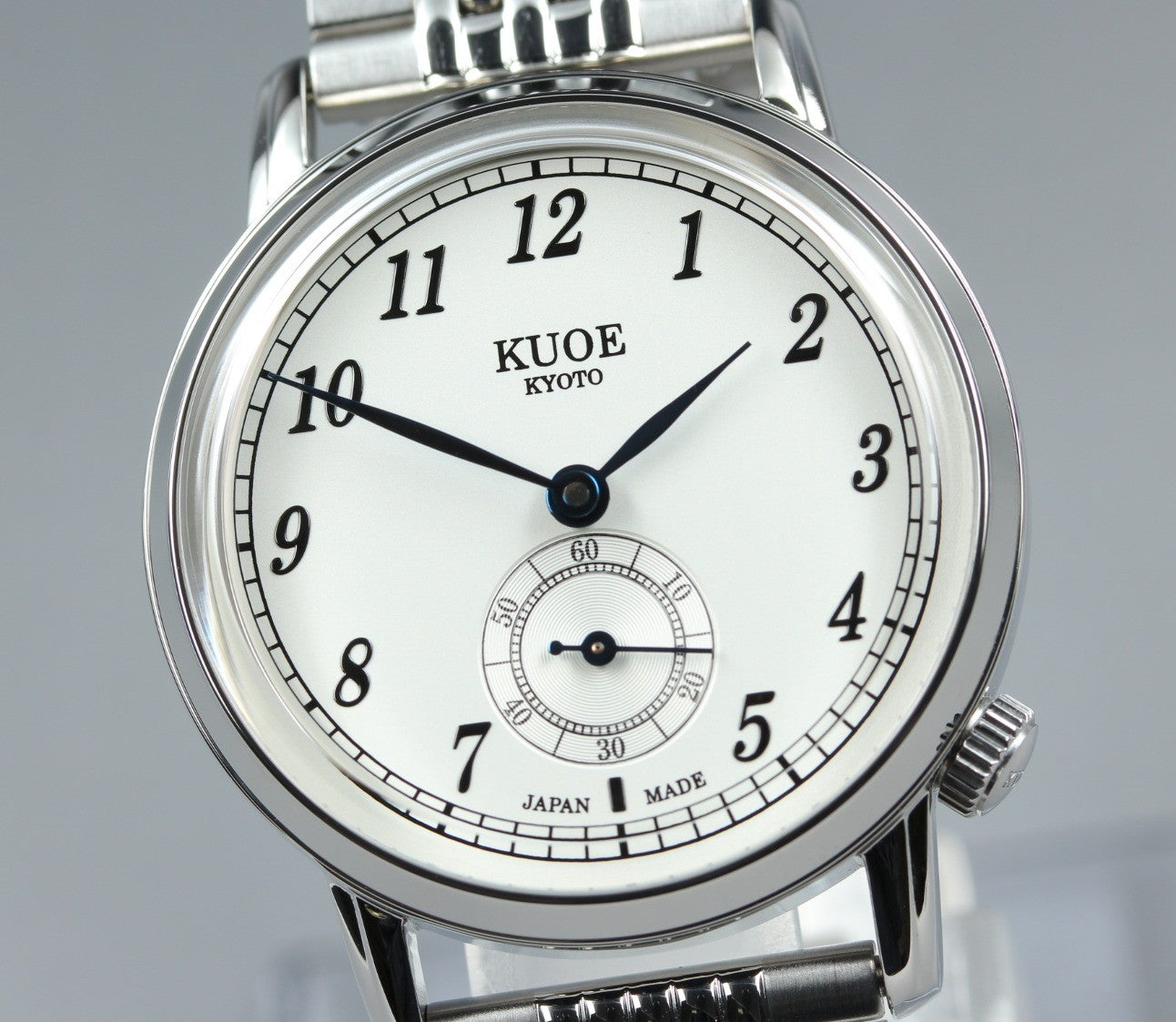 KUOE KYOTO OLD SMITH 90-007 Silver 34mm Small Second Automatic Mens Watch JAPAN