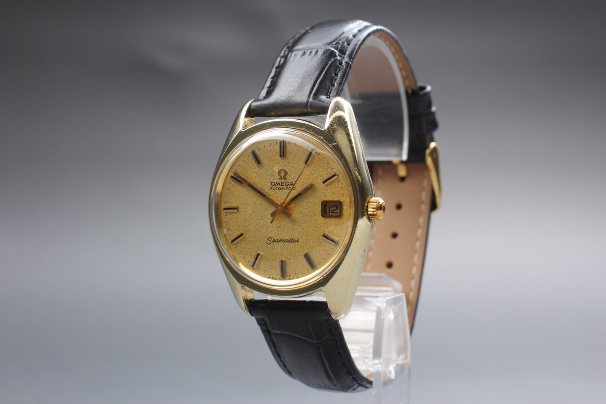 OMEGA Seamaster Gold 166.067 Cal.565 Date 35mm Automatic Men's Watch Vintage