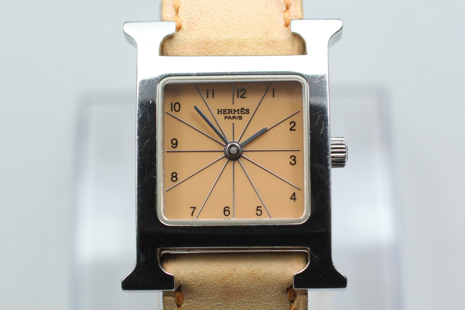 HERMES Hermès Heure H HH1.210 Quartz Orange Dial Women's Watch 21mm JAPAN Exc+5