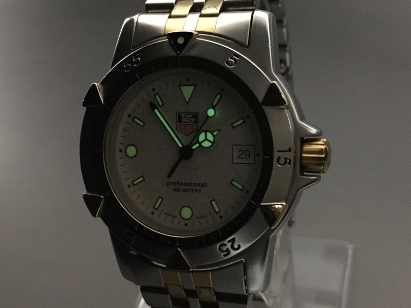 TAG Heuer Professional 955.713G Quartz Ivory Dial Date Men's Watch 36mm JAPAN