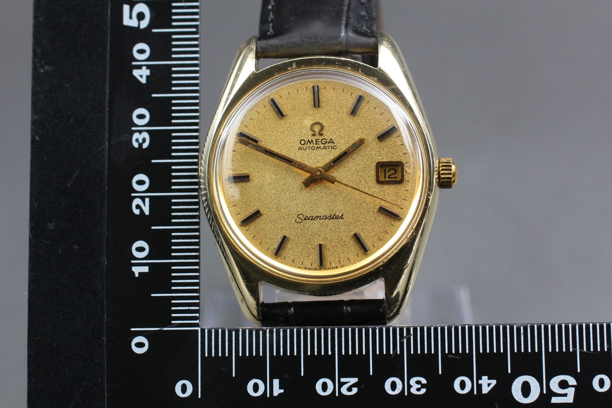 OMEGA Seamaster Gold 166.067 Cal.565 Date 35mm Automatic Men's Watch Vintage