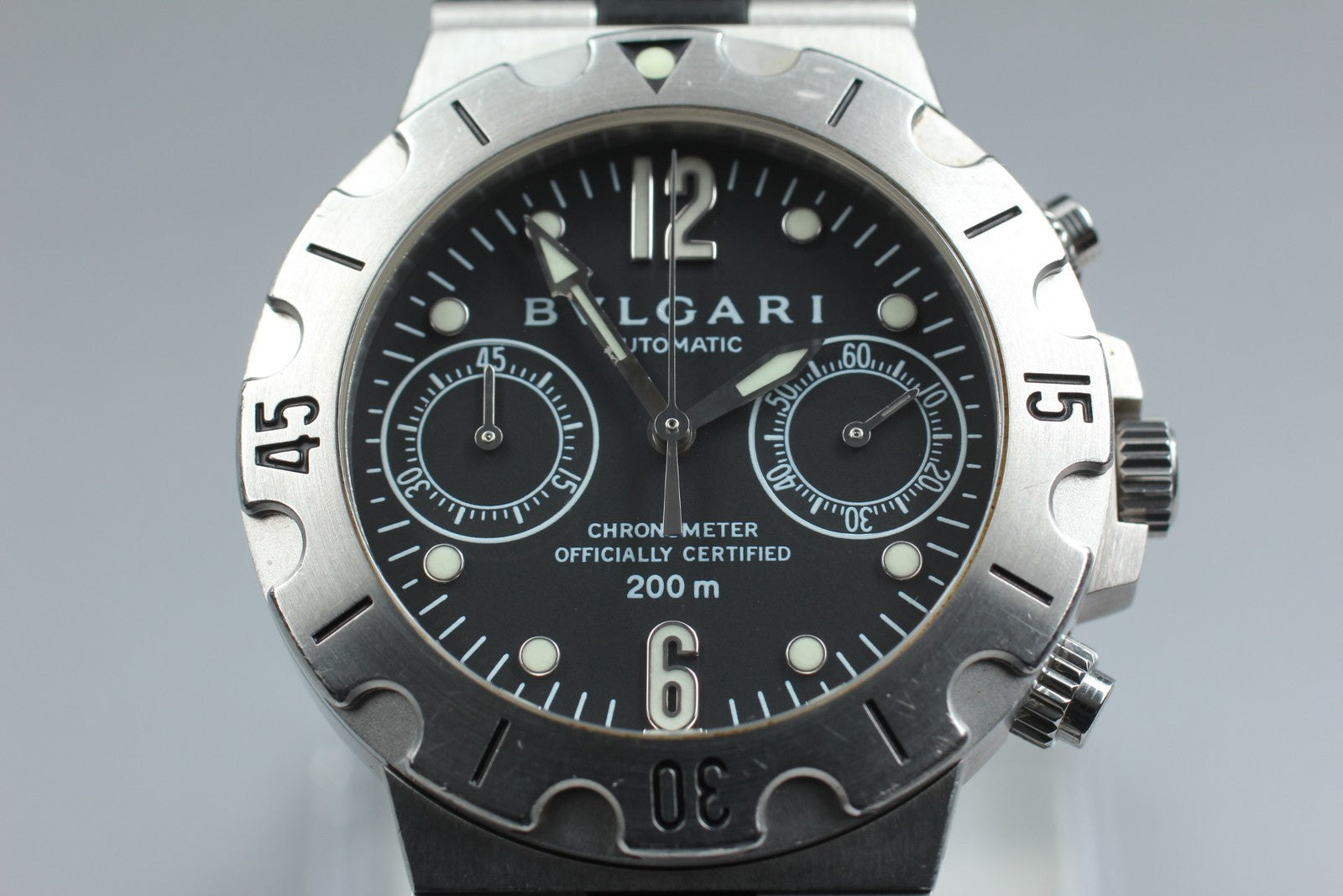 Exc+5* BVLGARI Diagono Scuba SCB38S Automatic Black Men's Watch 38mm From JAPAN