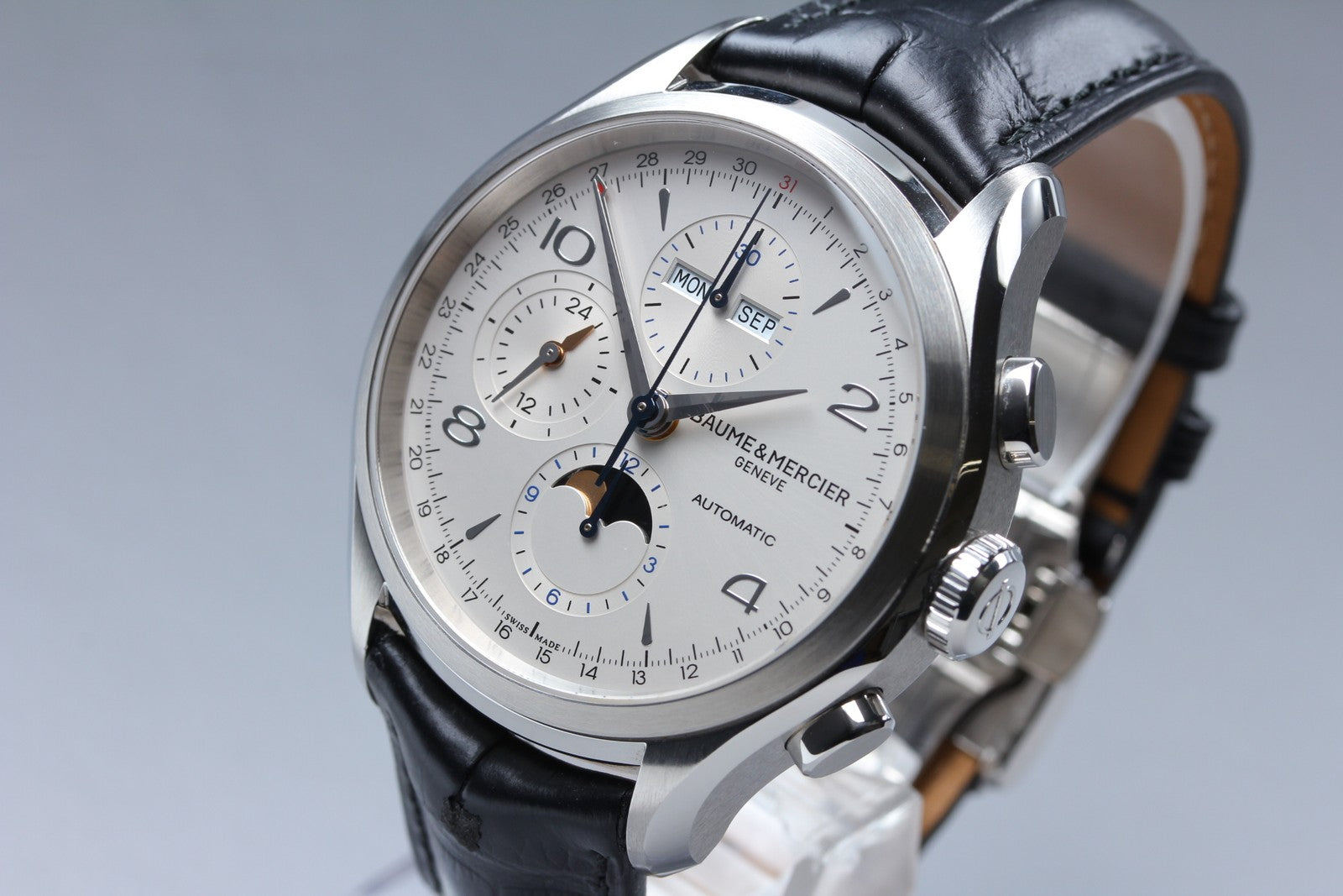 BAUME&MERCIER Clifton 65793 Automatic Silver Men's Watch 42mm JAPAN N MINT*Box