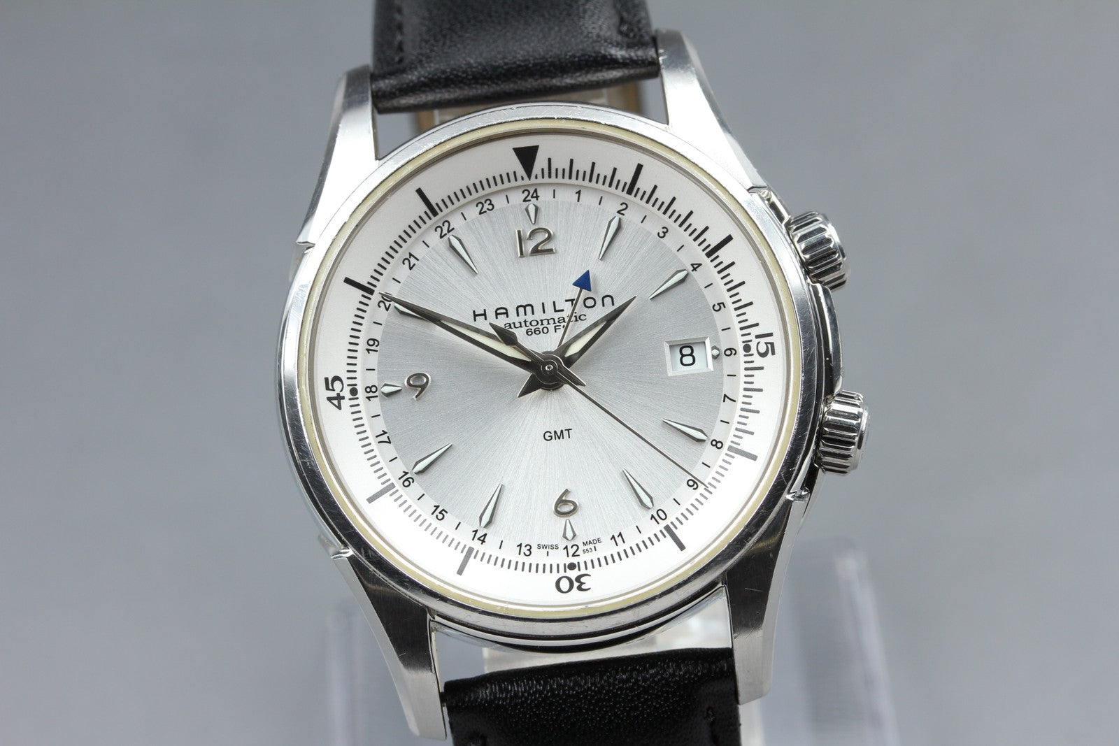 overhauled HAMILTON Jazzmaster Traveler H326250 Silver Men's Date Automatic GMT