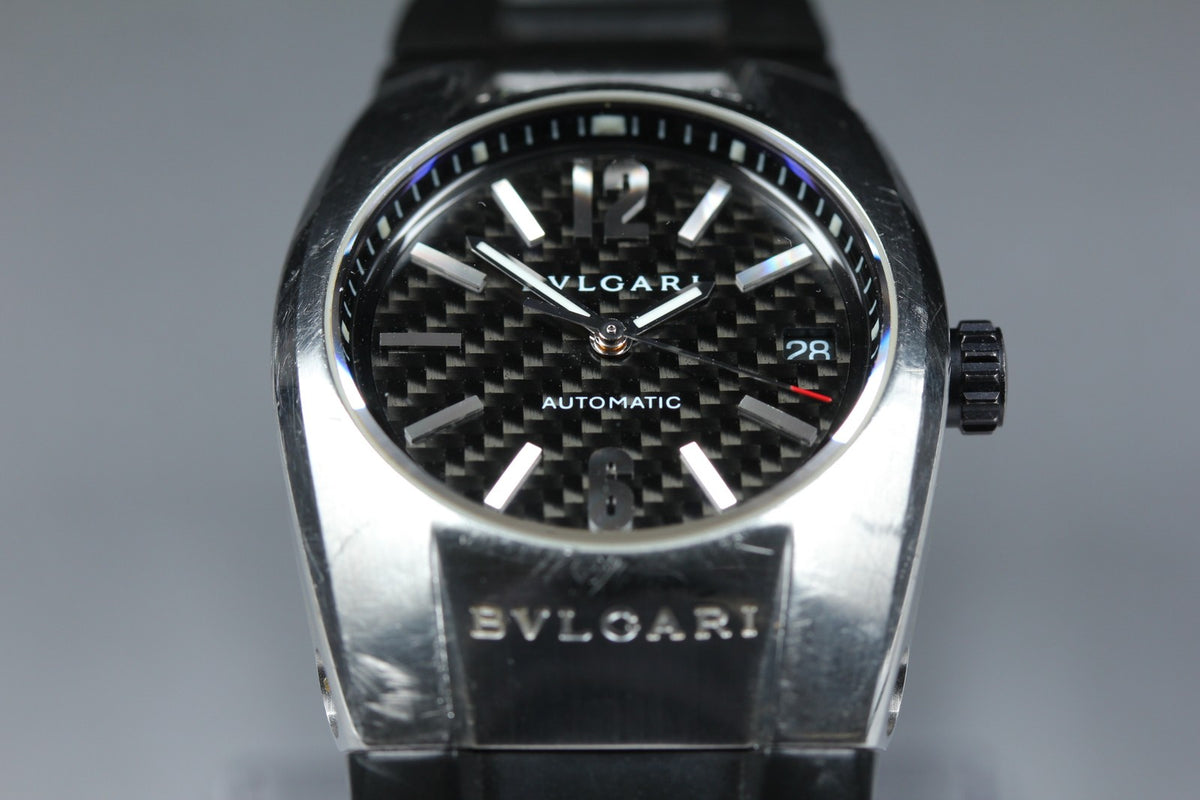 BVLGARI Ergon EG35S Black Dial Automatic Date Men's Watch 35mm JAPAN Exc+5