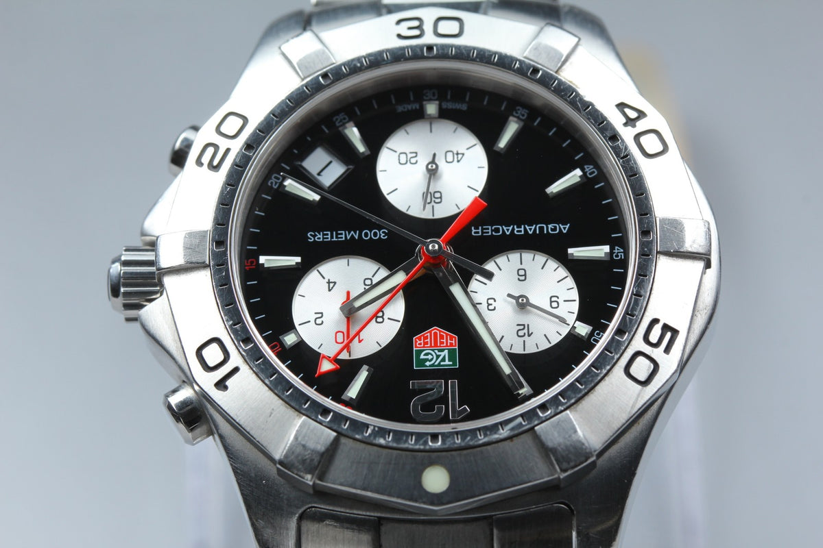 TAG Heuer Aquaracer CAF1110 Chronograph Black Quartz Men's Watch 42mm Box