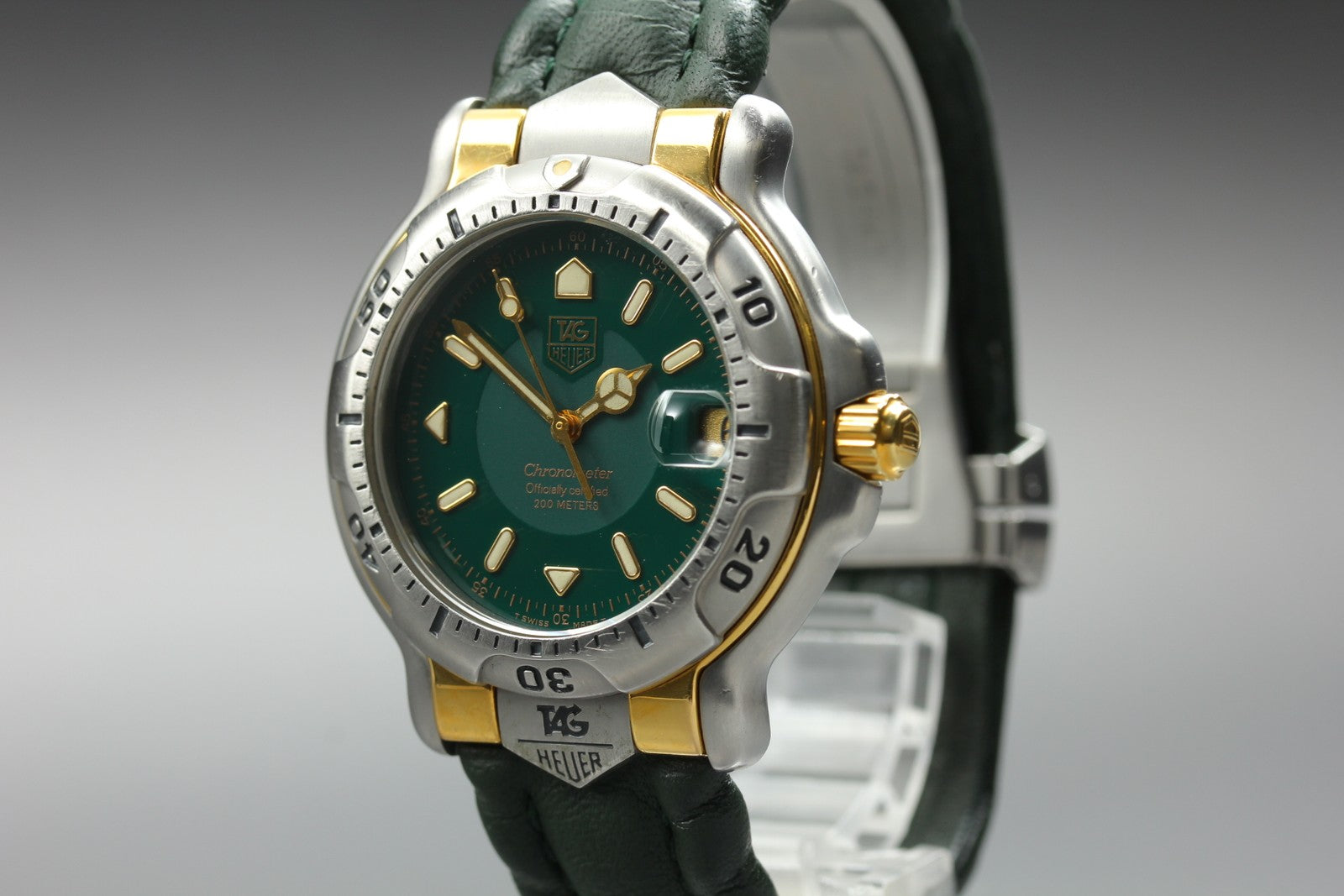 TAG HEUER 6000 Chronometer WH5153 -K1 Automatic Green Men's Watch 37mm JAPAN