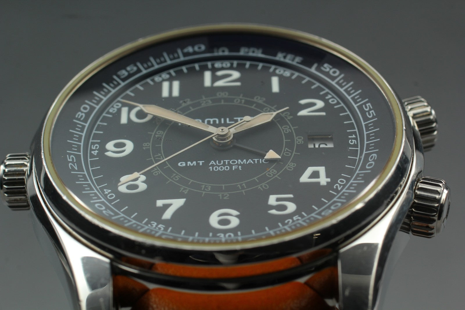 Hamilton Khaki UTC H775050 GMT Automatic Black Men's Watch 43mm JAPAN Box