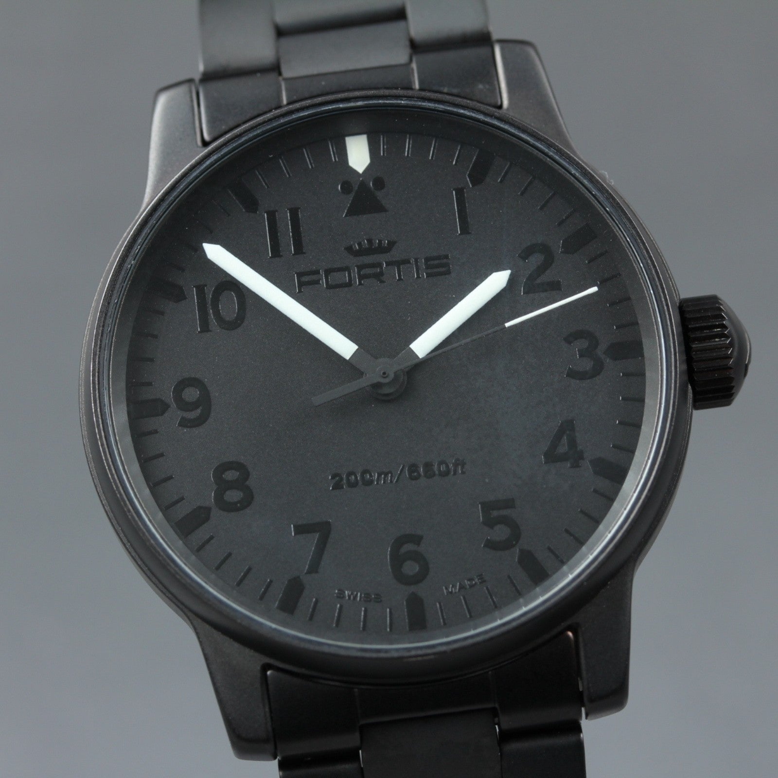 Rare FORTIS Flieger Professional Blackout 595.18.41MBO Automatic Men's Watch JP