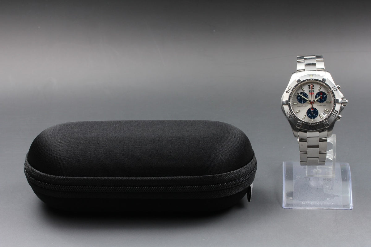 Tag Heuer Aquaracer 300m CAF1110 Chronograph Silver Quartz Men's Watch 42mm JP