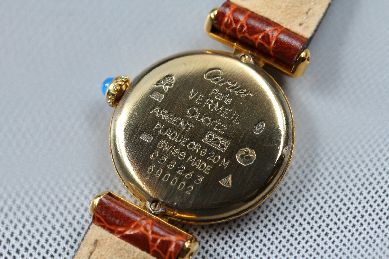 Vintage Cartier Must Colisee Vermeil 590002 Brown 23mm Women's Quartz Watch