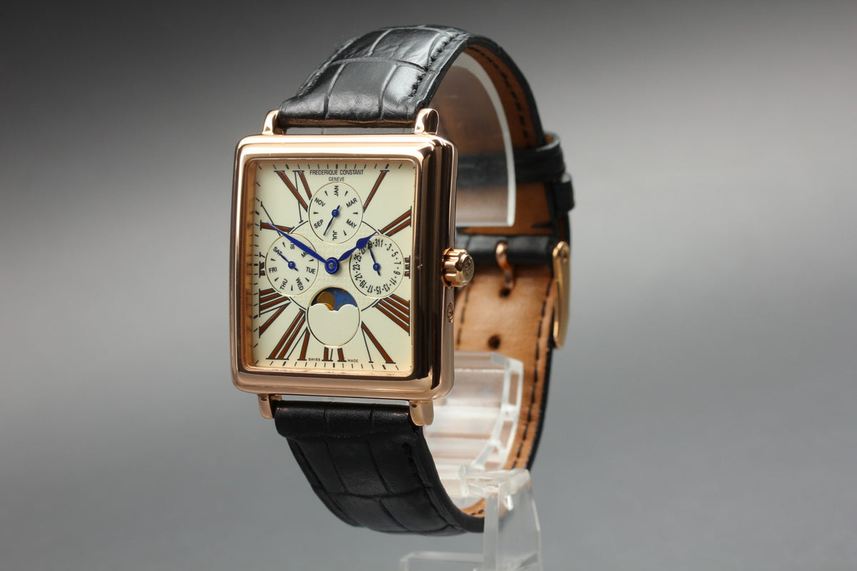 FREDERIQUE CONSTANT FC265X3C4/5/6 Moon Phase Ivory Gold 34mm Quartz Men's Watch