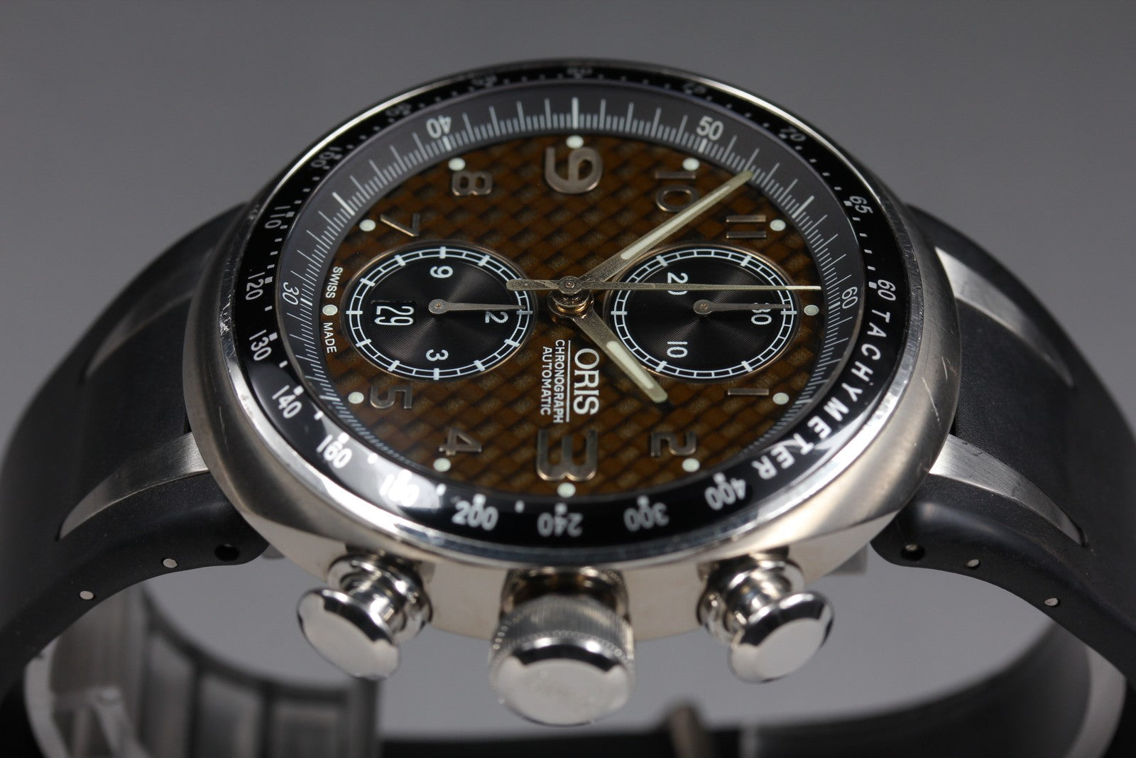Limited ORIS Williams TT3 7587 Automatic Chronograph Brown Dial Men's Watch 43mm
