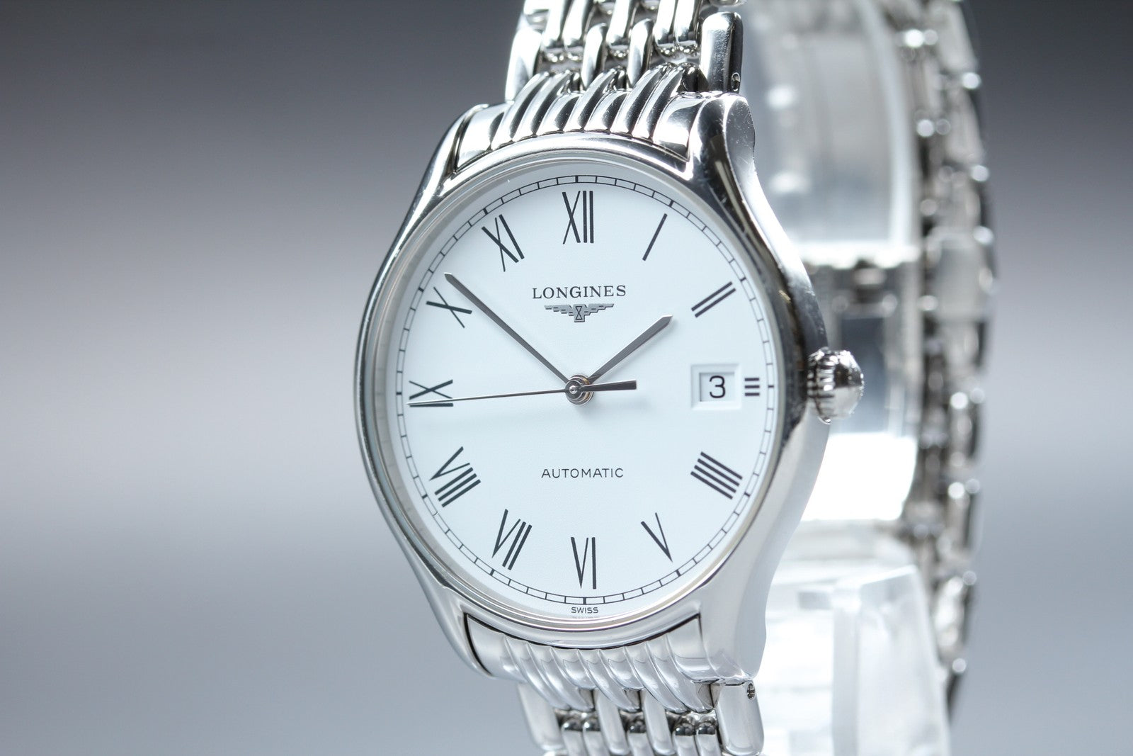 LONGINES Lyre L4.860.4 Automatic Date White Dial Men's Watch 35mm JAPAN Exc+5