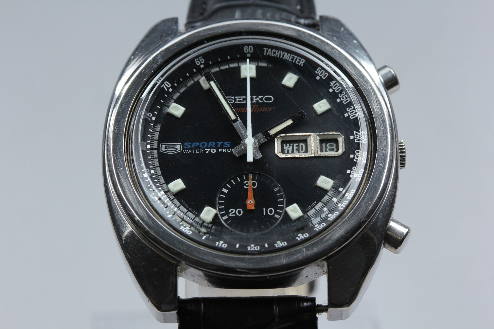 overhauled SEIKO 5 Sports Speed Timer 6139-6010 Automatic Men's Watch 39mm JAPAN