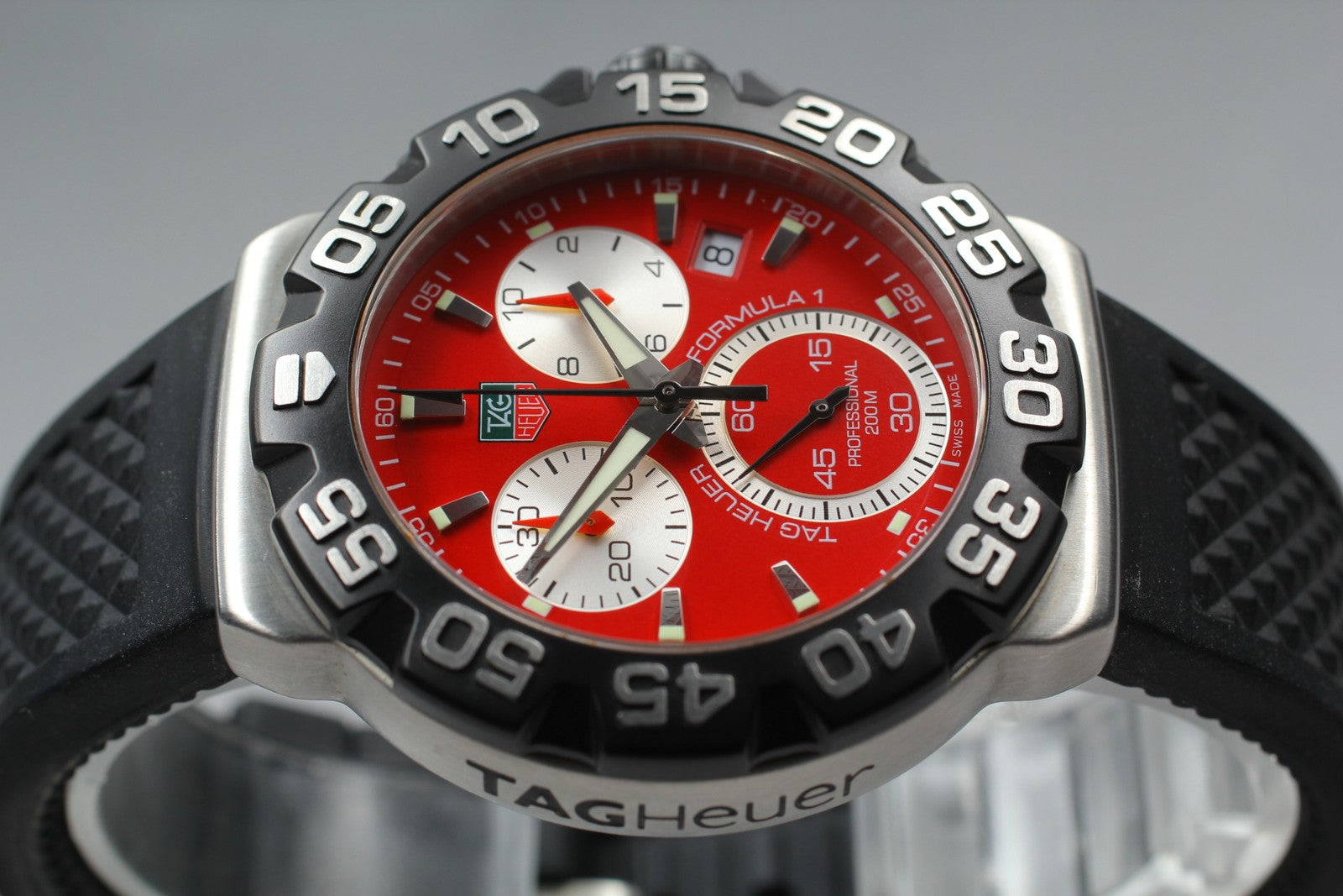Used* TAG Heuer Formula 1 CAH1112 Red Chronograph Quartz Men's Watch 42mm JAPAN