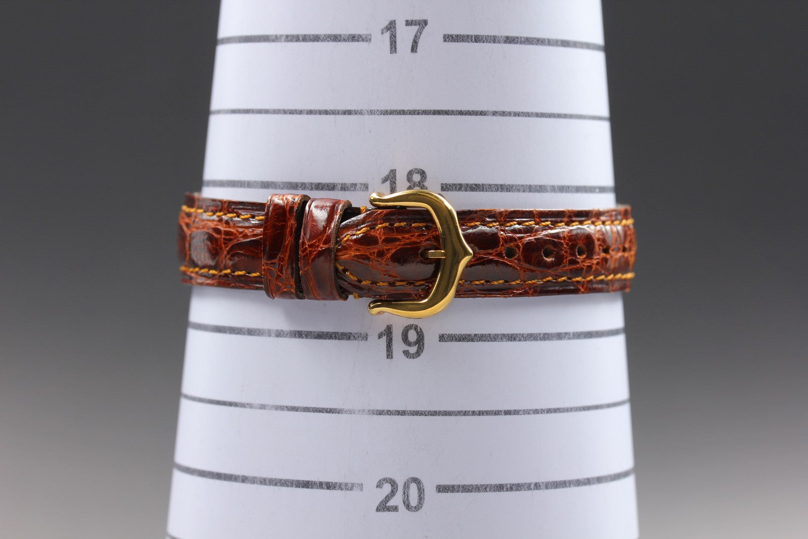 Vintage Cartier Must Vendome Vermeil 590004 Gold 23mm Brown Women's Qz Watch