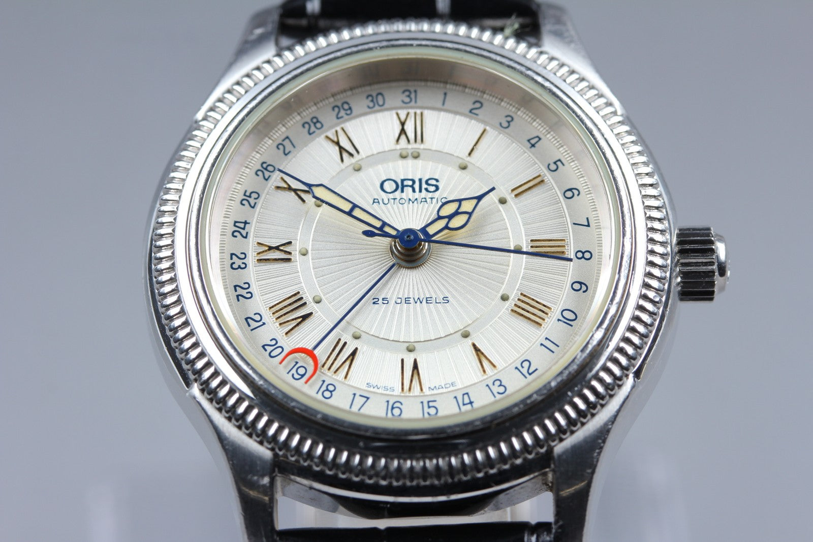 Vintage Oris Pointer Date 7465B Automatic White Dial Men's Watch 36mm JP Exc+5