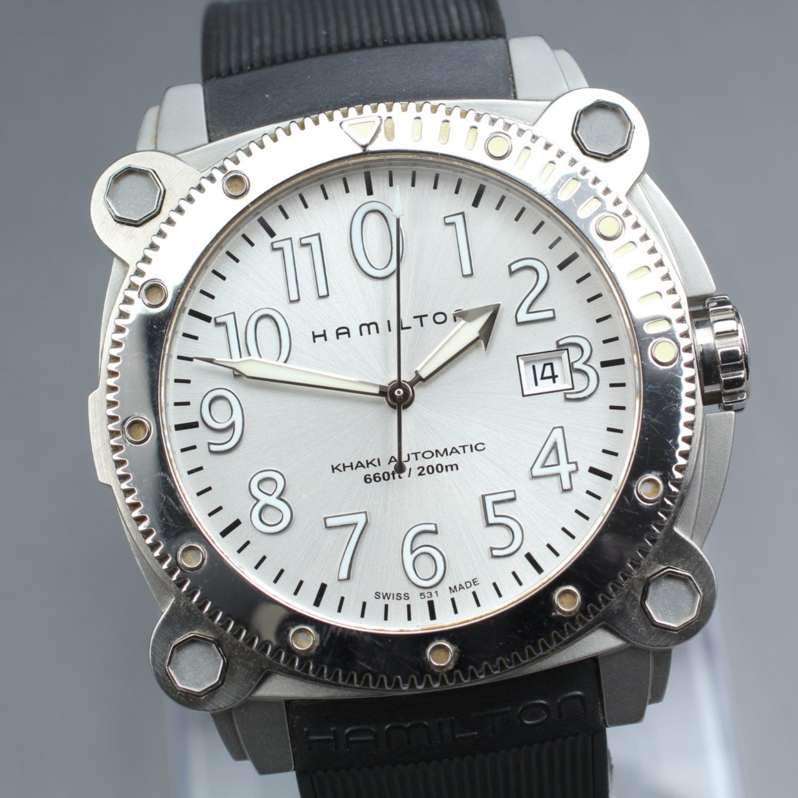 Hamilton Khaki Aviation H785550 Automat Silver Dial Date Men's Watch 42mm JAPAN