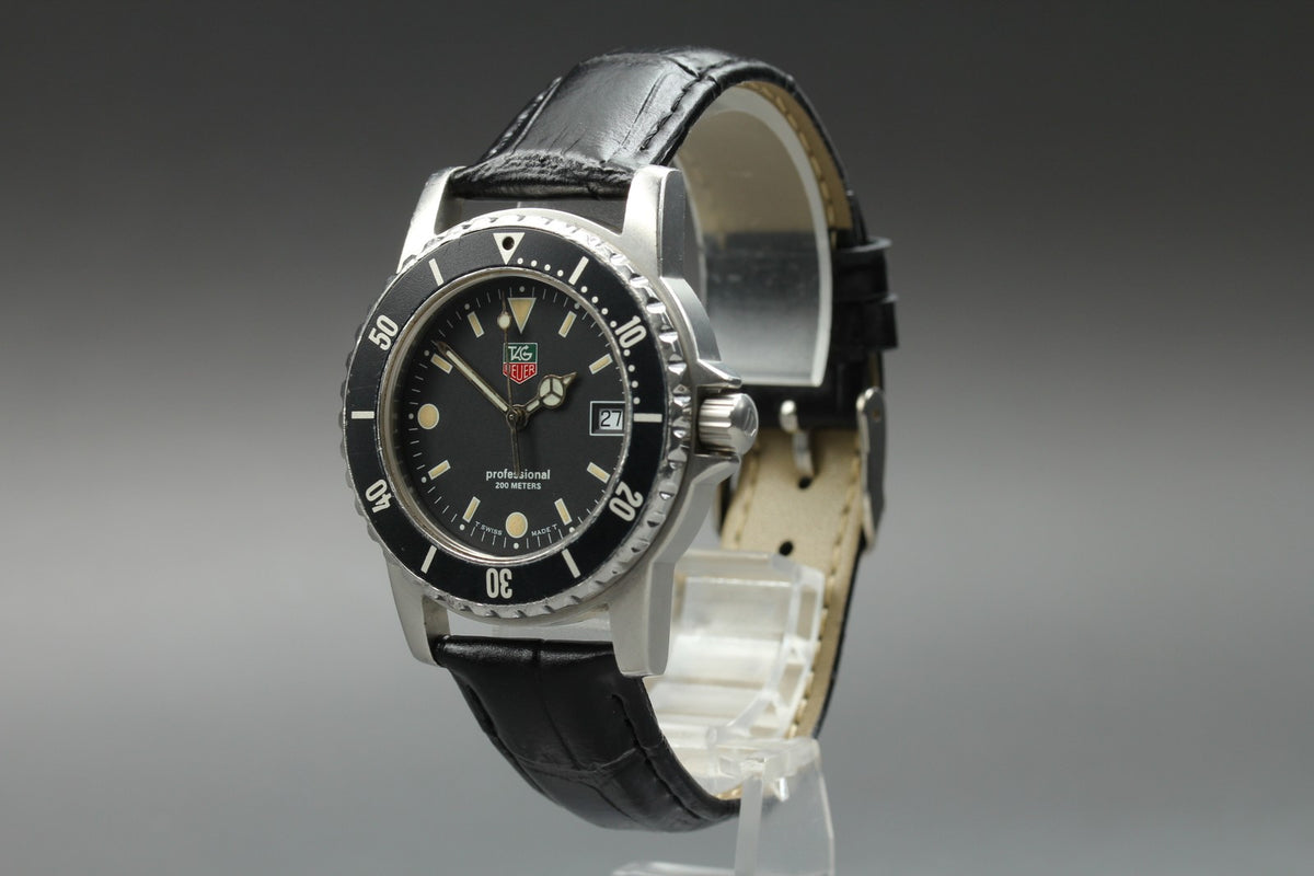 TAG HEUER 1500 Professional WD1210-D0 Quartz Black Dial Men's Watch 36mm JAPAN