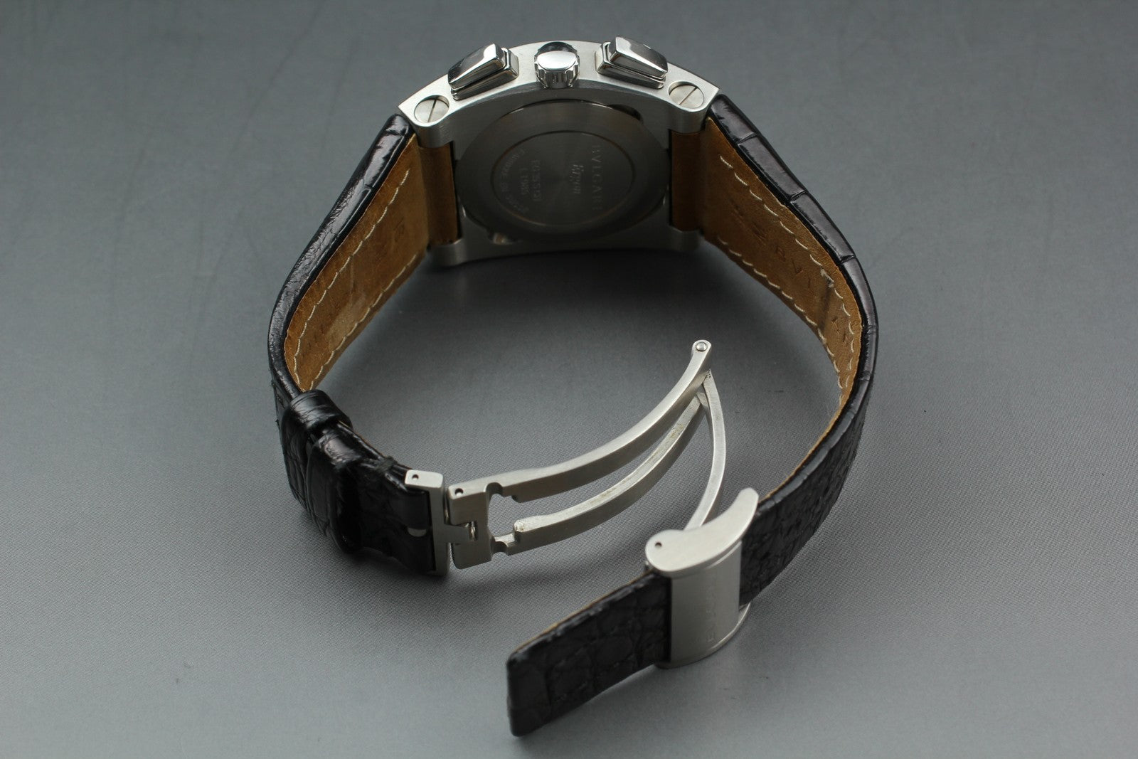 Exc+5*Box BVLGARI Elgon EG35SCH Black Dial Automatic Men's Watch 35mm From JAPAN