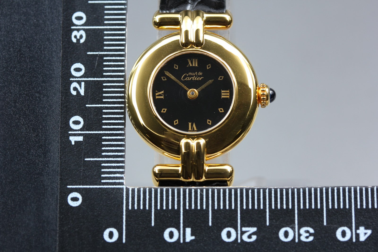 Cartier Must Colisee Vermeil 590002 Black Gold Women's Quartz Watch Vintage