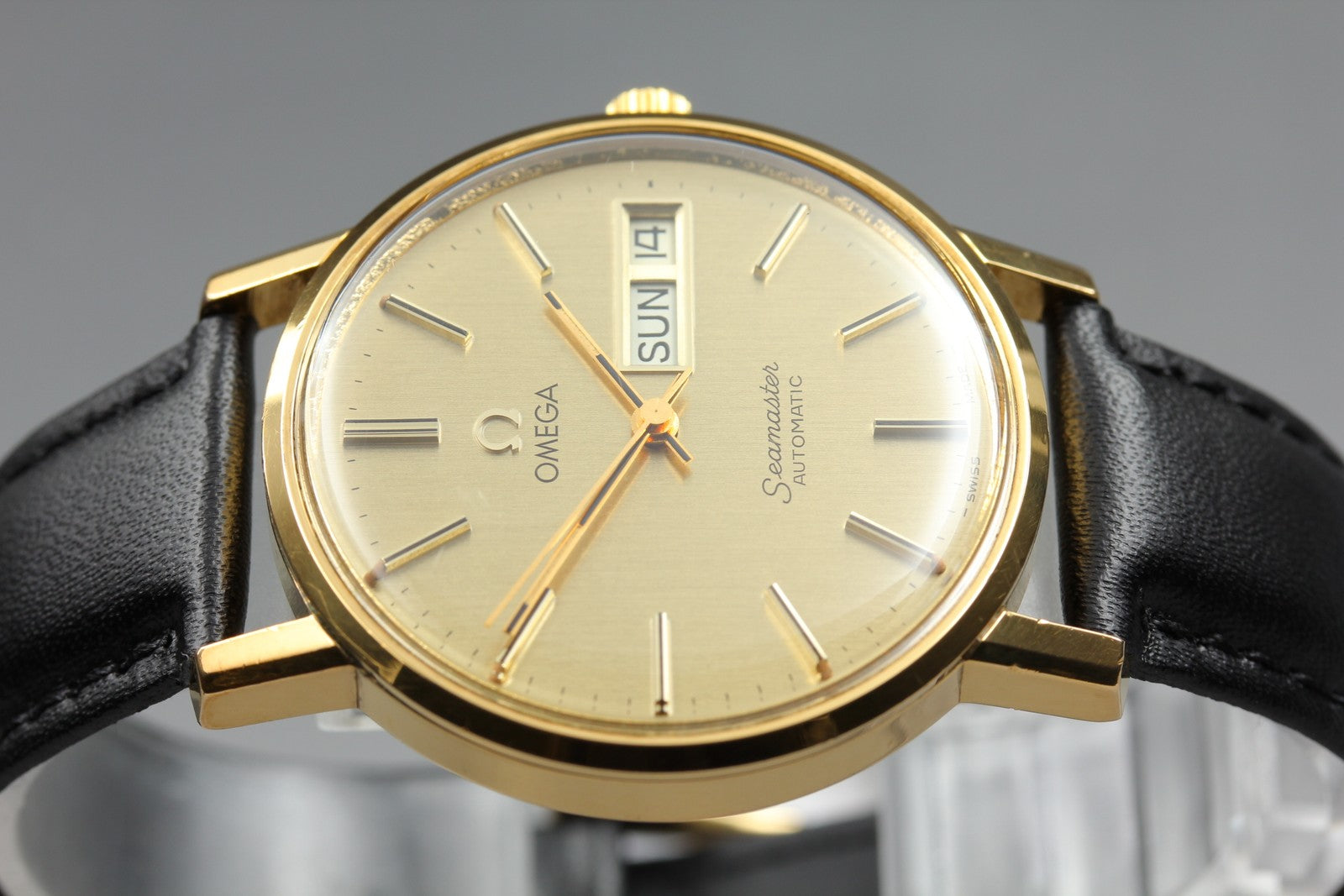 Vintage OMEGA Seamaster Gold 166.0209 Cal.1020 Day/Date 34mm AT Men's Watch