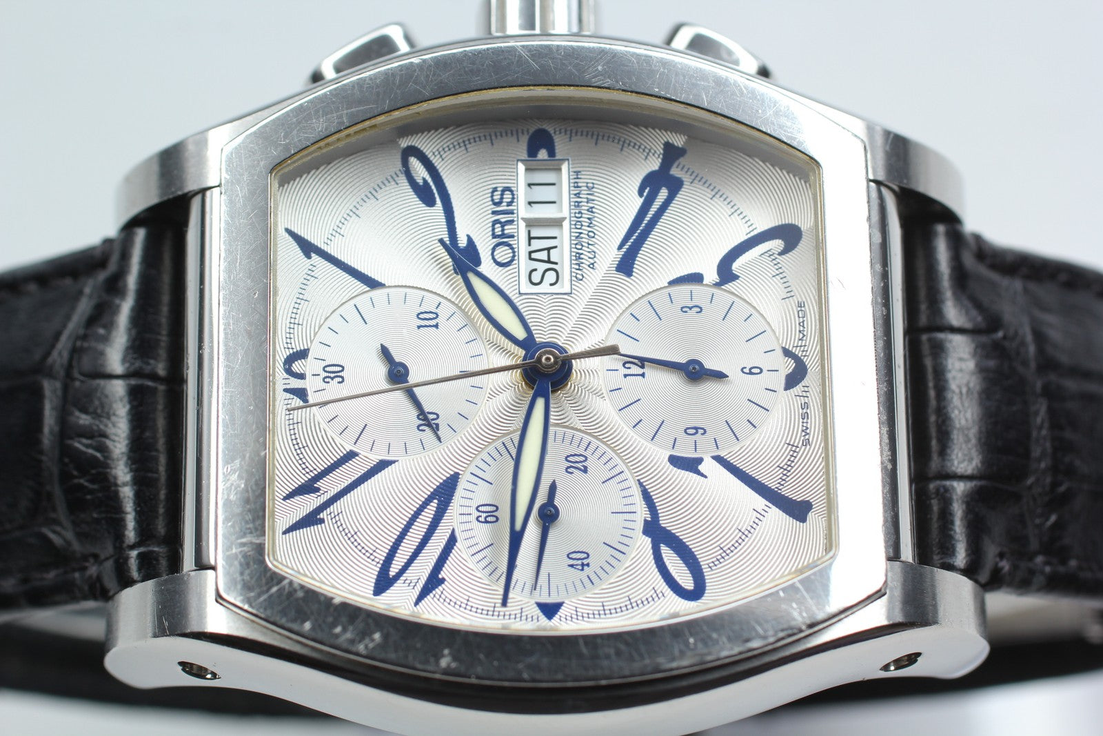 ORIS Miles 7532 Automatic Chronograph Day/Date White Dial Men's Watch 41mm JAPAN