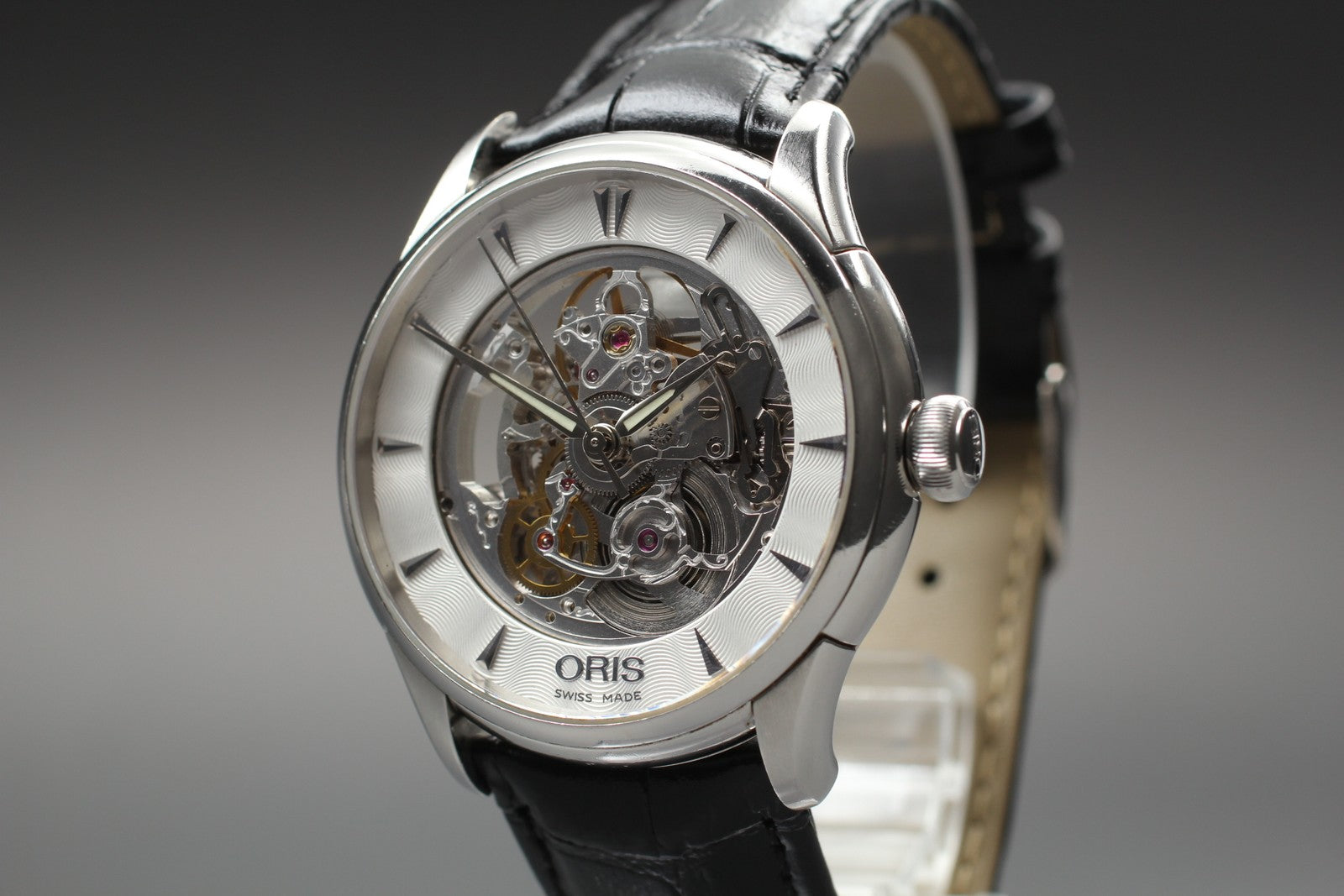 Exc+5* ORIS Artelier 7591-01 skeleton Dial Automatic Men's Watch 40mm From JAPAN