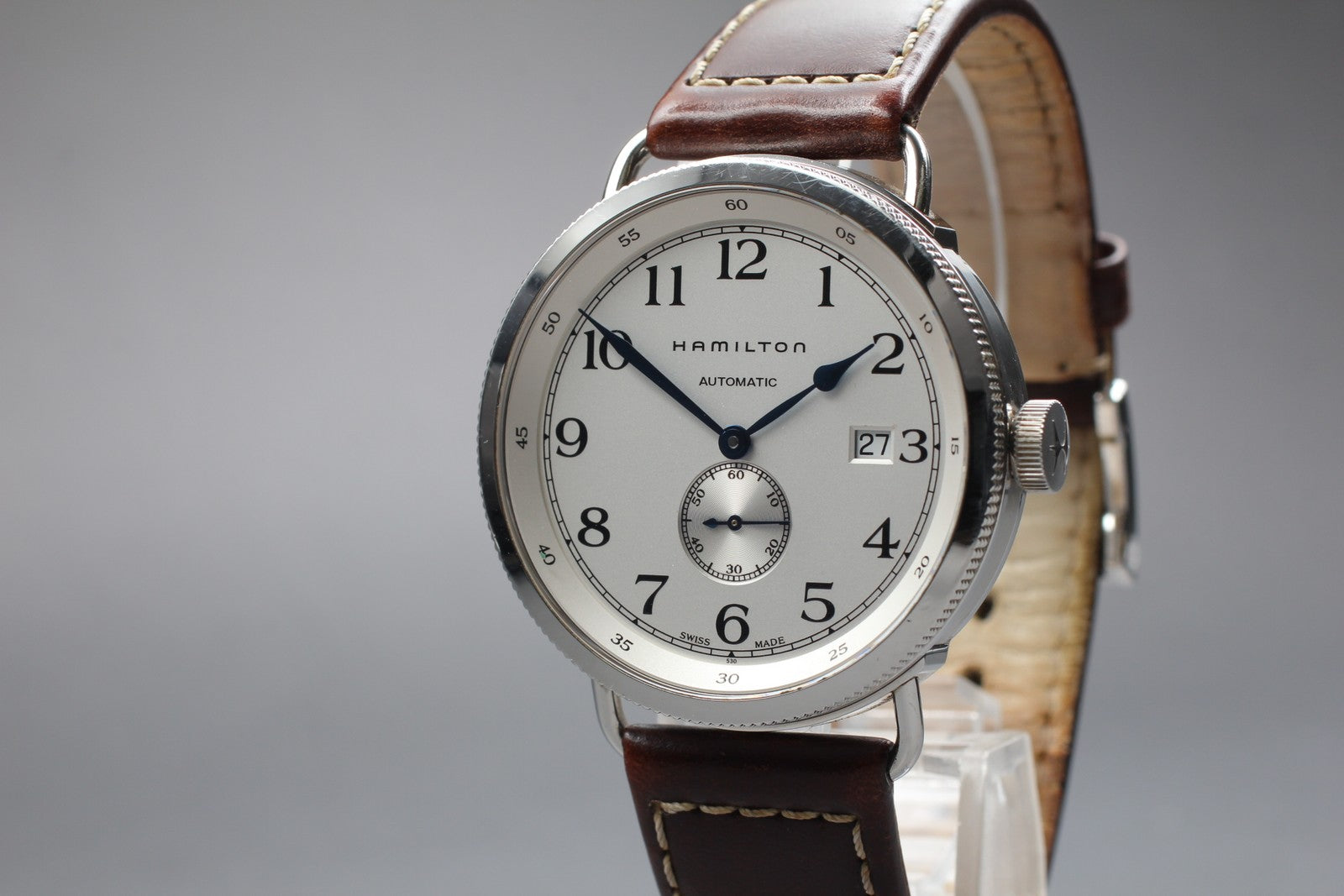 Exc+5* Hamilton H784650 Silver Stainless Steel Automatic Men's Watch 40mm JAPAN