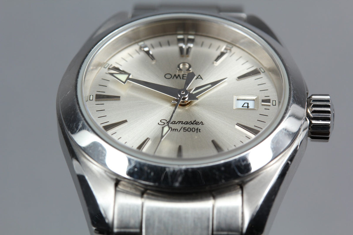 New Batt OMEGA Seamaster Aqua Terra 2577.30 Quartz Silver Women's Watch 29mm JP