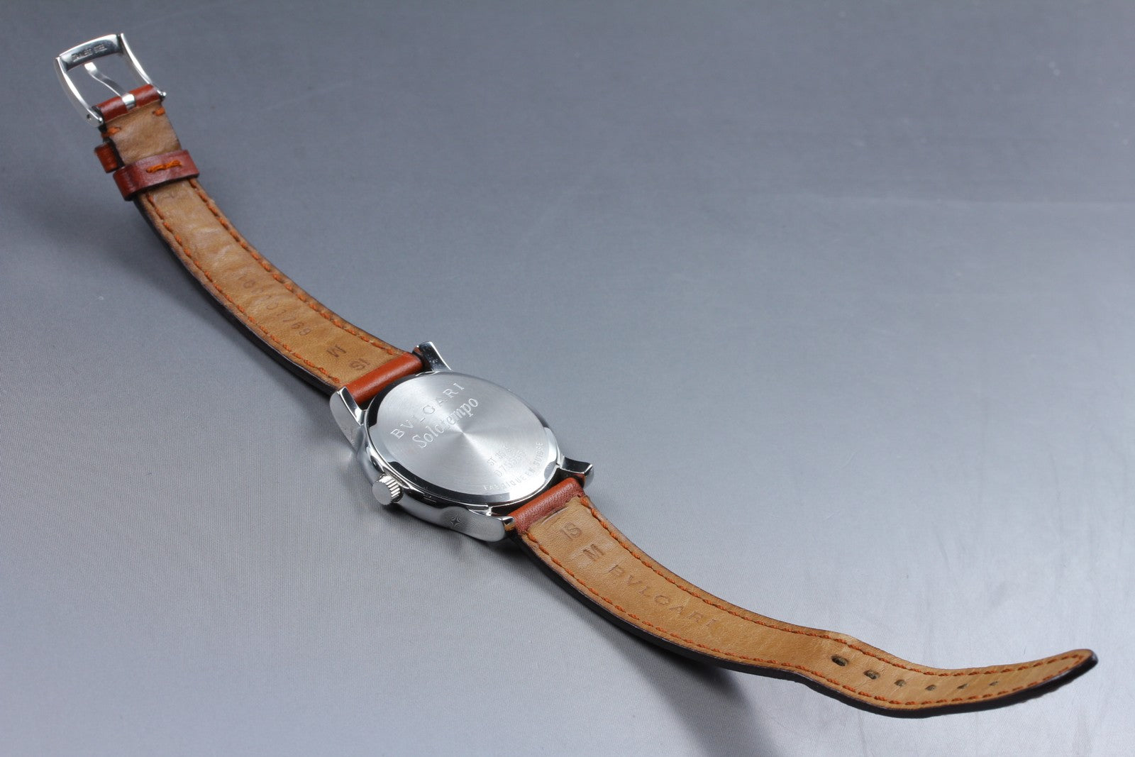 New Batt BVLGARI SOLOTEMPO ST35S Pink Quartz Men's Watch 35mm JAPAN Box