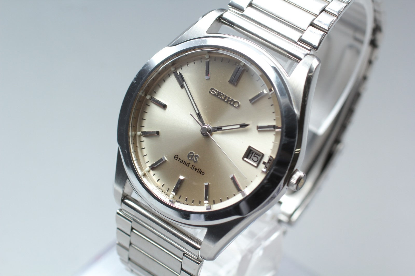 New Batt SEIKO Grand Seiko 8N65-8000 SBGG003 Silver Men's Quartz Watch 36mm JP