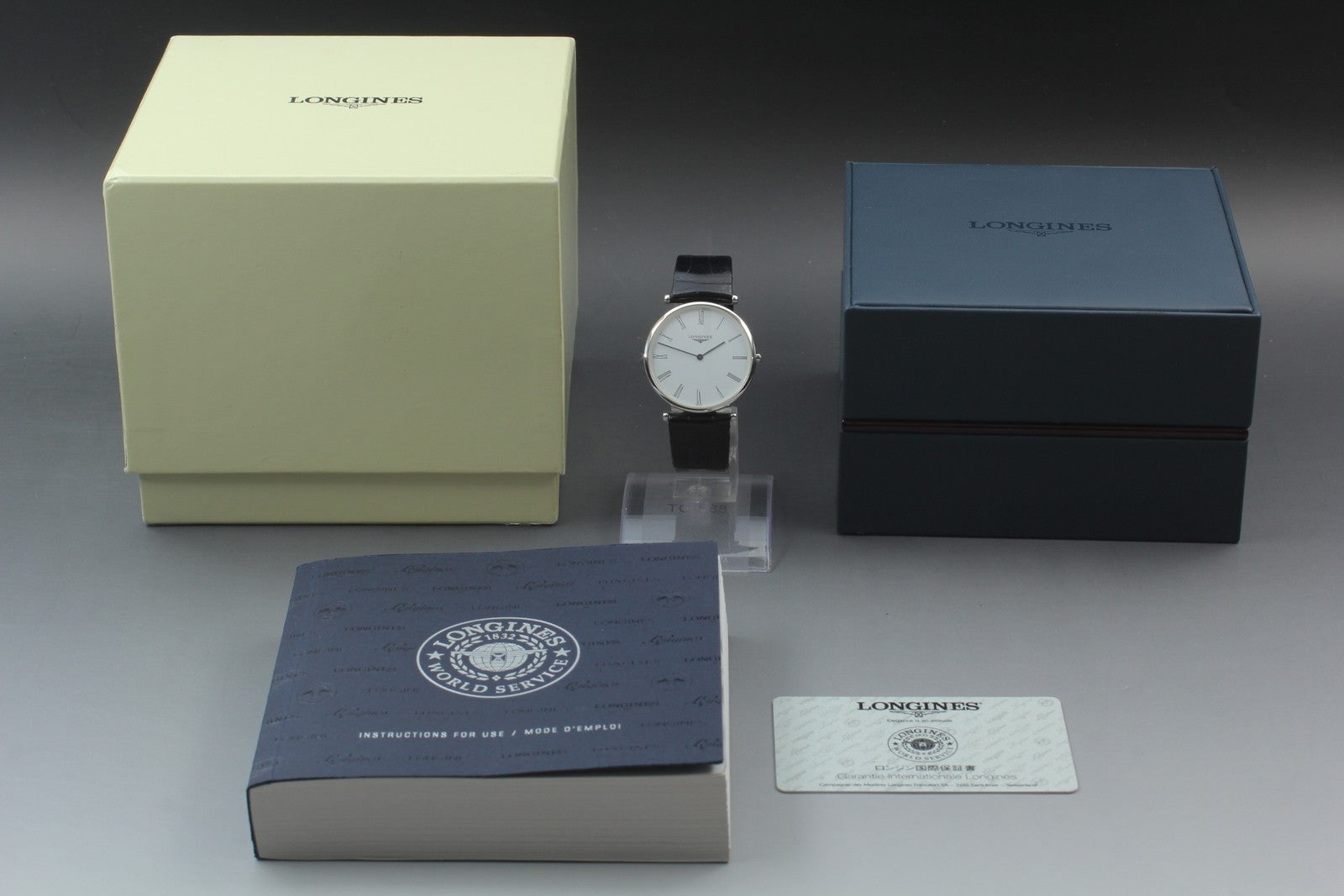 New Batt LONGINES Grand Classic L4.755.4 Quartz White Men's Watch 36mm Exc+5*Box