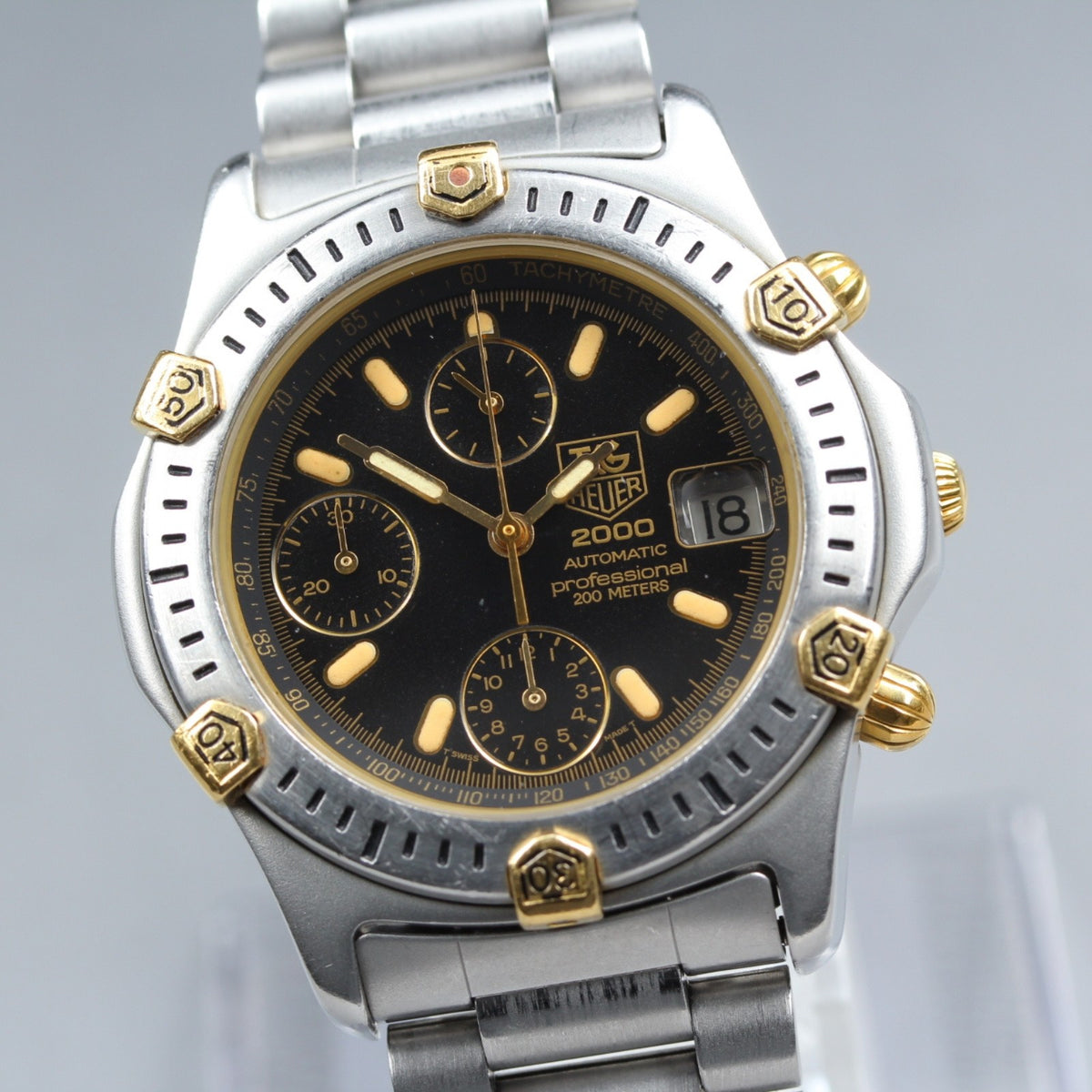 TAG HEUER 2000 165.306 Automatic Chronograph Date Men's Watch 42mm JAPAN