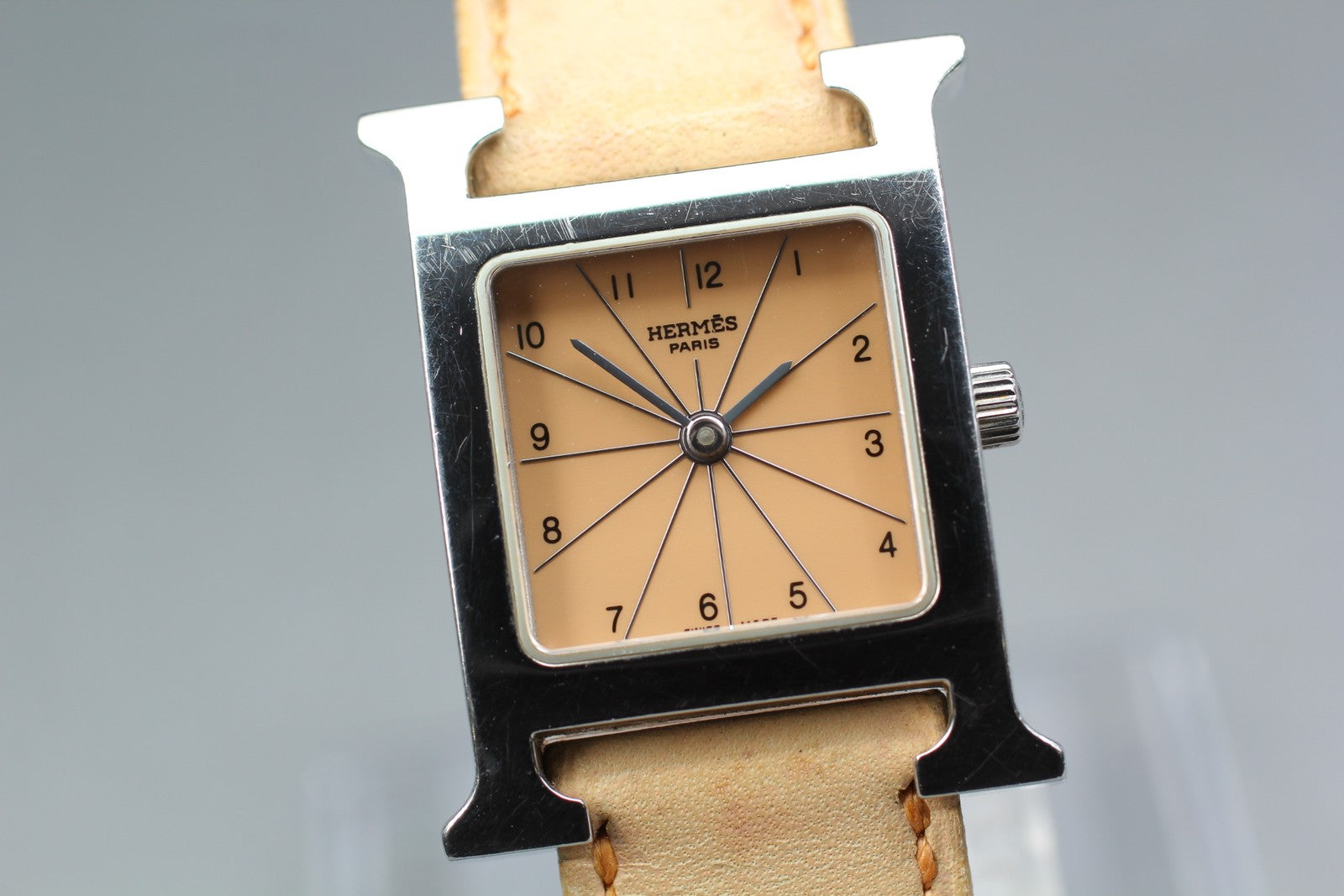 HERMES Hermès Heure H HH1.210 Quartz Orange Dial Women's Watch 21mm JAPAN Exc+5