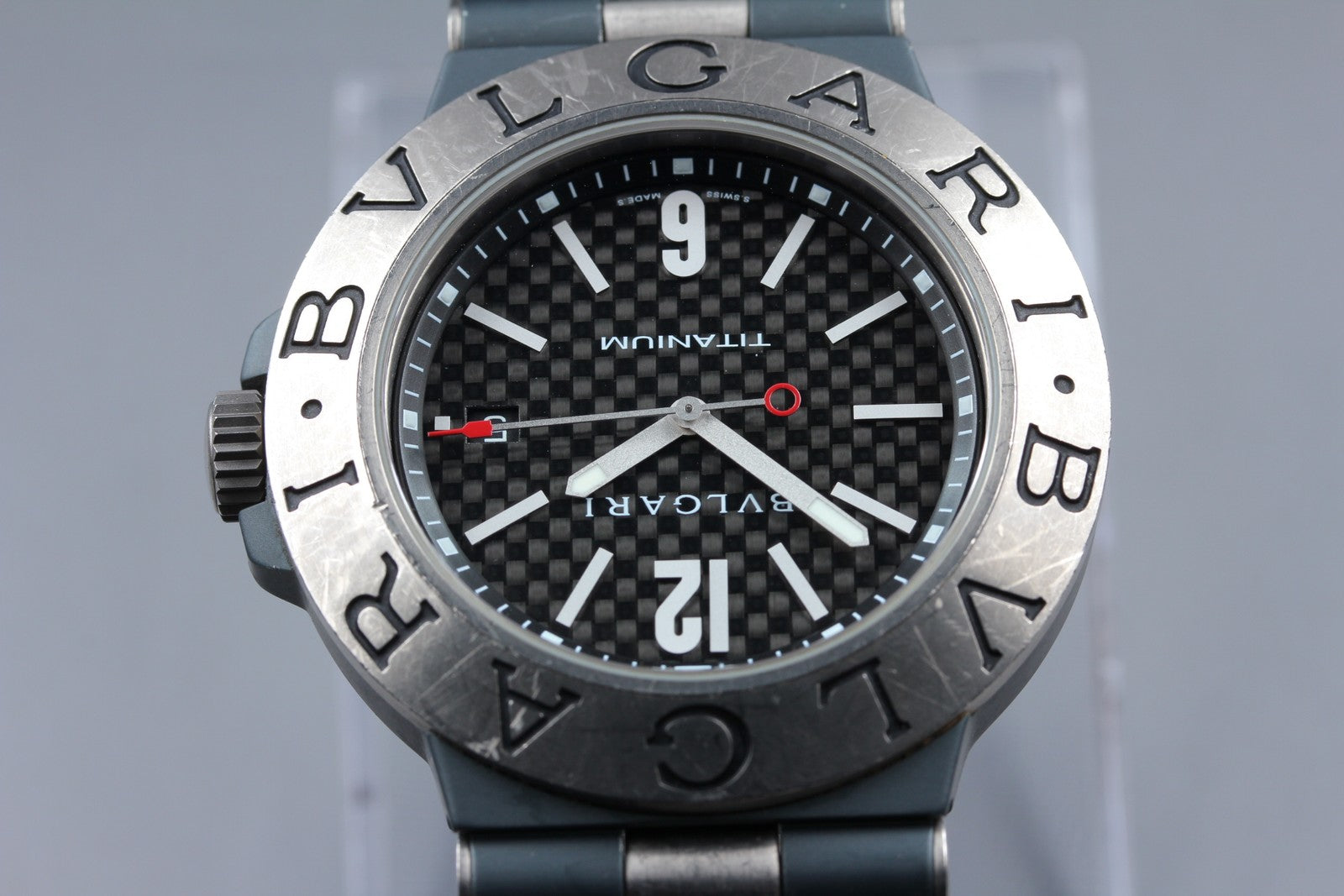 BVLGARI Diagono Titanium TI44TA Automatic Date Men's Watch 44mm JAPAN Exc+5*Box