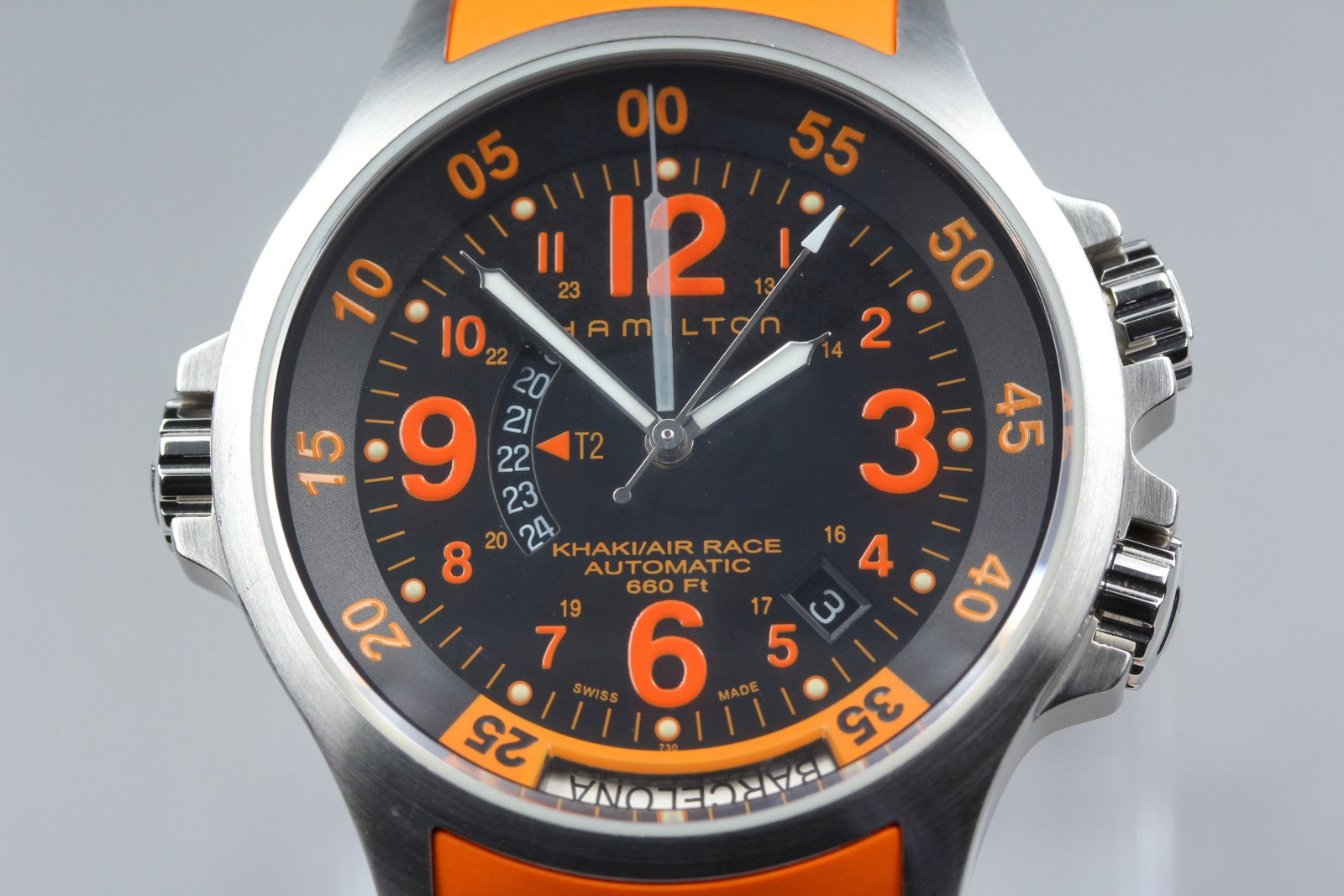Hamilton Khaki Air Race H776650 GMT Automatic Black Dial Men's Watch 42mm JAPAN