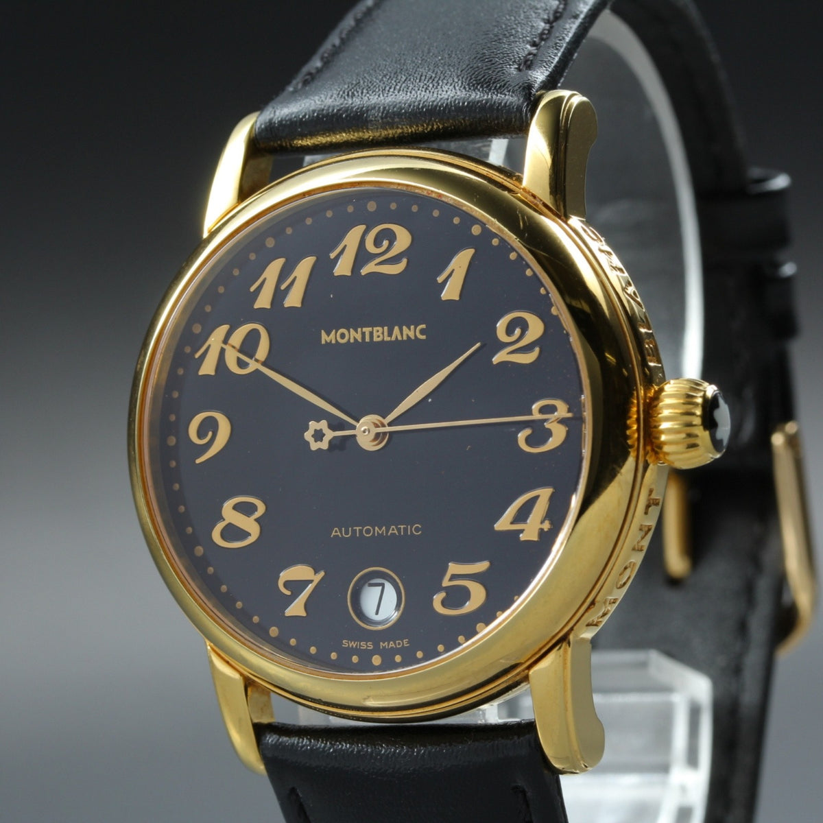 MONTBLANC Meisterstuck 7004 Automat Black Dial Men's Watch 35mm JAPAN Box