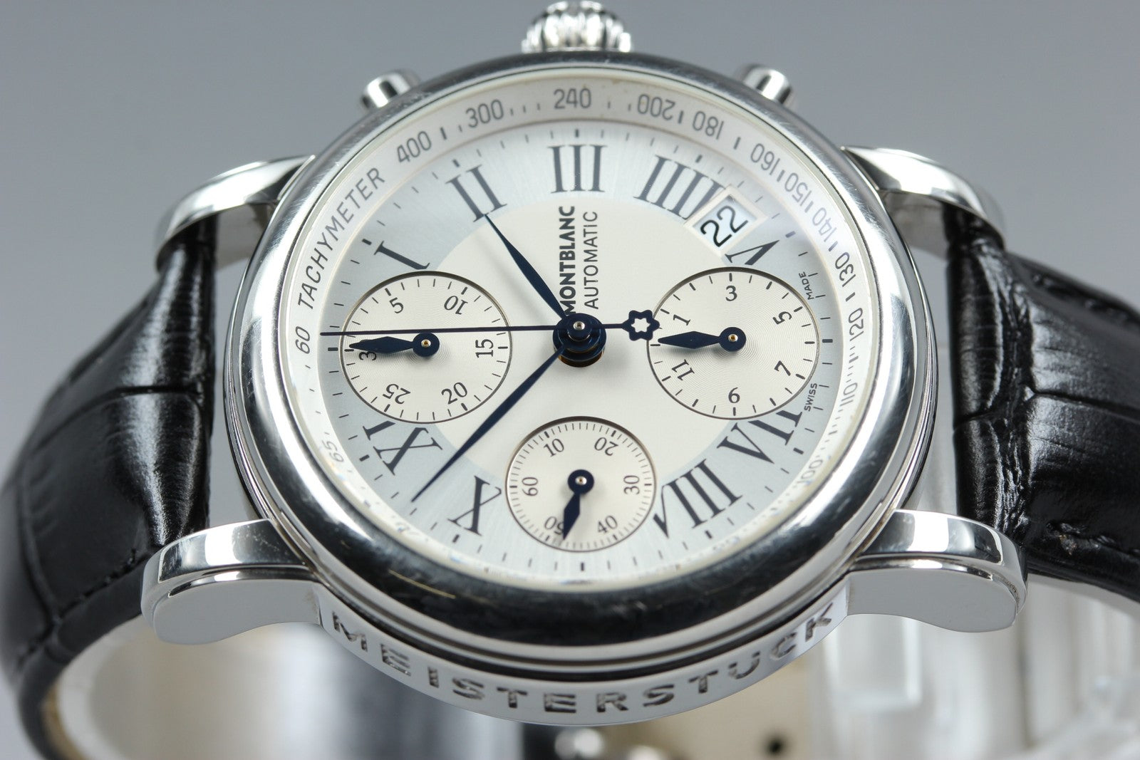 MONTBLANC Meisterstuck 7016 Automatic Chronograph Silver Men's Watch 38mm JAPAN
