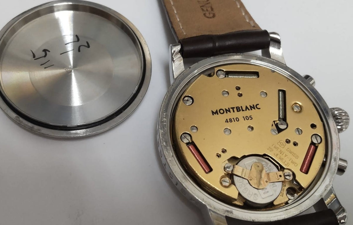 MONTBLANC Meisterstuck 7038 Chronograph Quartz Silver Men's Watch 35mm JAPAN
