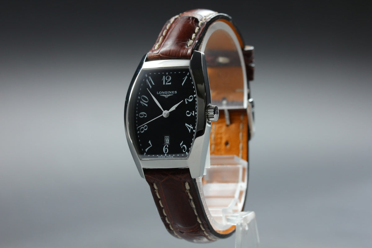 LONGINES evidenza L2.155.4 Quartz Black Dial Date Women's Watch 25mm JAPAN Box
