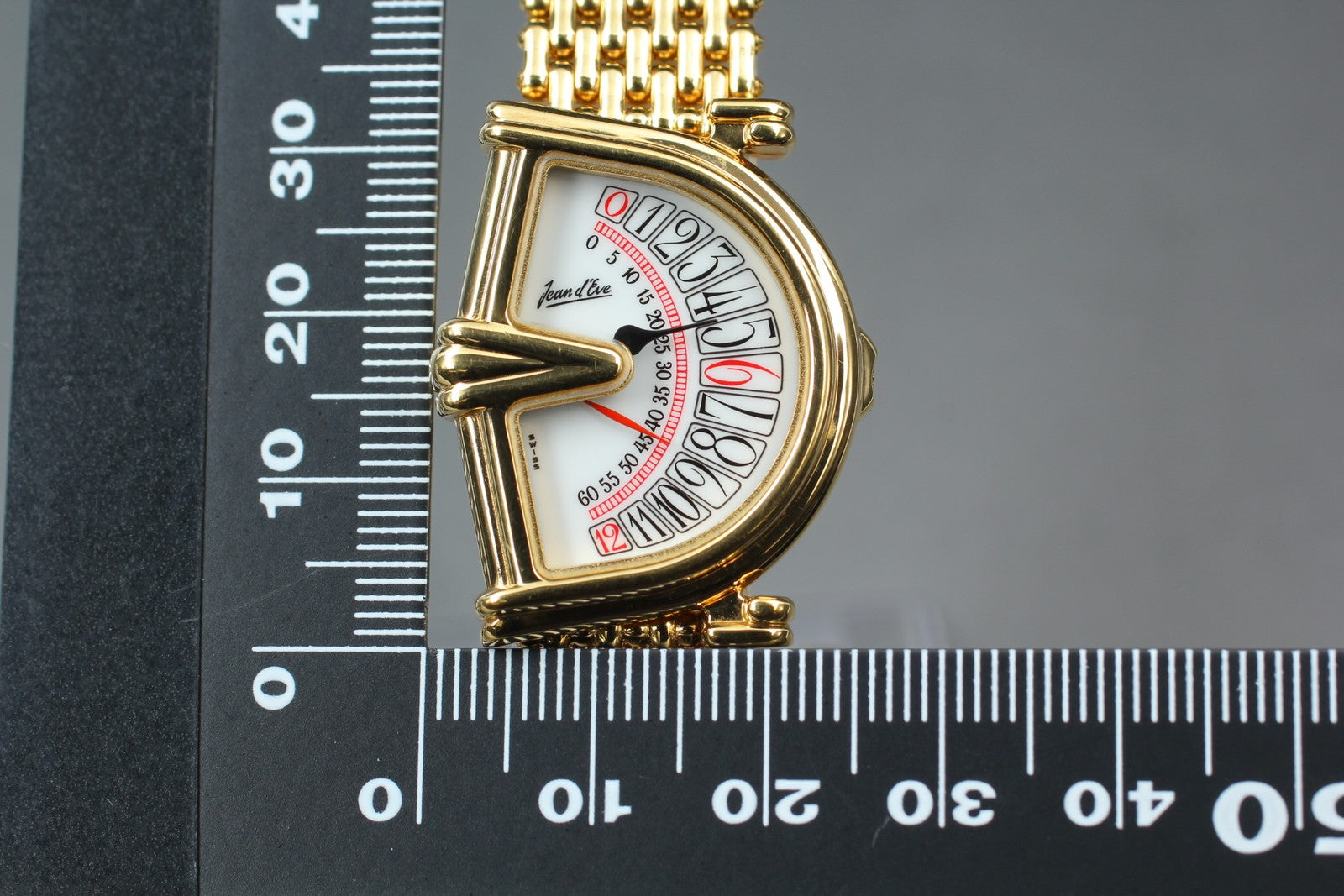 Vintage Jean d'eve Sectora Gold 25mm White Dial Women's Quartz Watch JAPAN