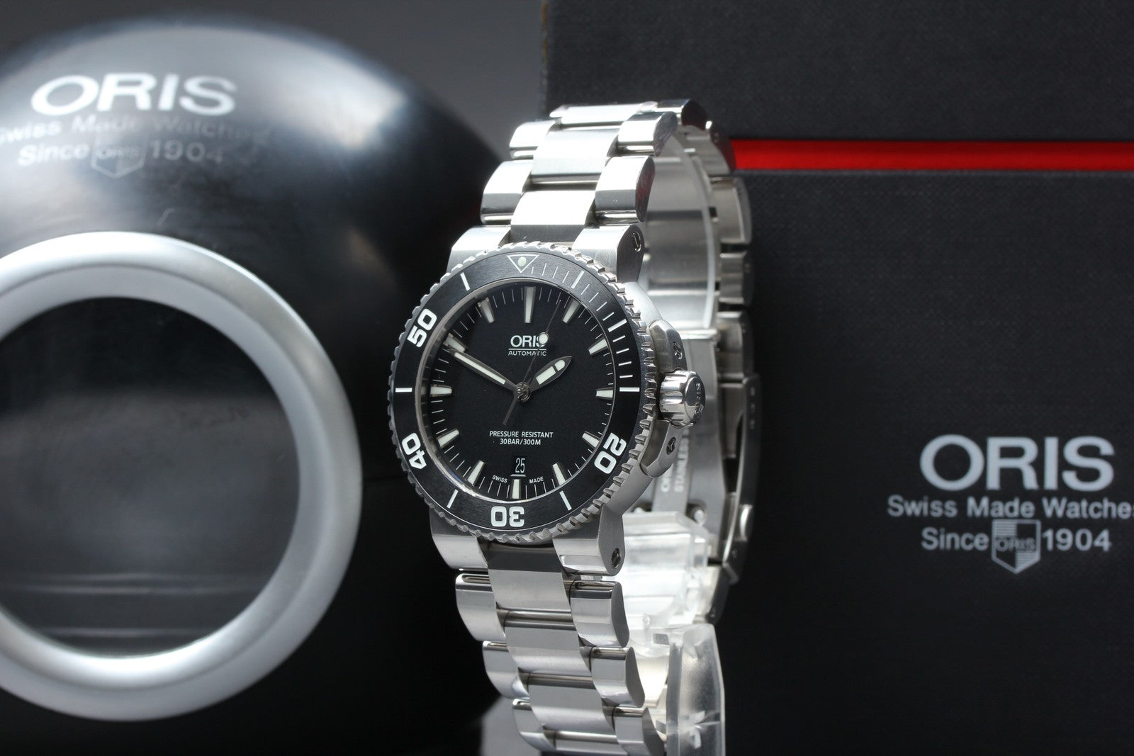 ORIS Aquis Date 7653-04 Automatic Black Dial Men's Watch 43mm From JAPAN Box