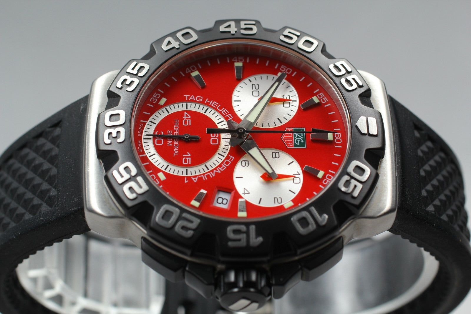 Used* TAG Heuer Formula 1 CAH1112 Red Chronograph Quartz Men's Watch 42mm JAPAN