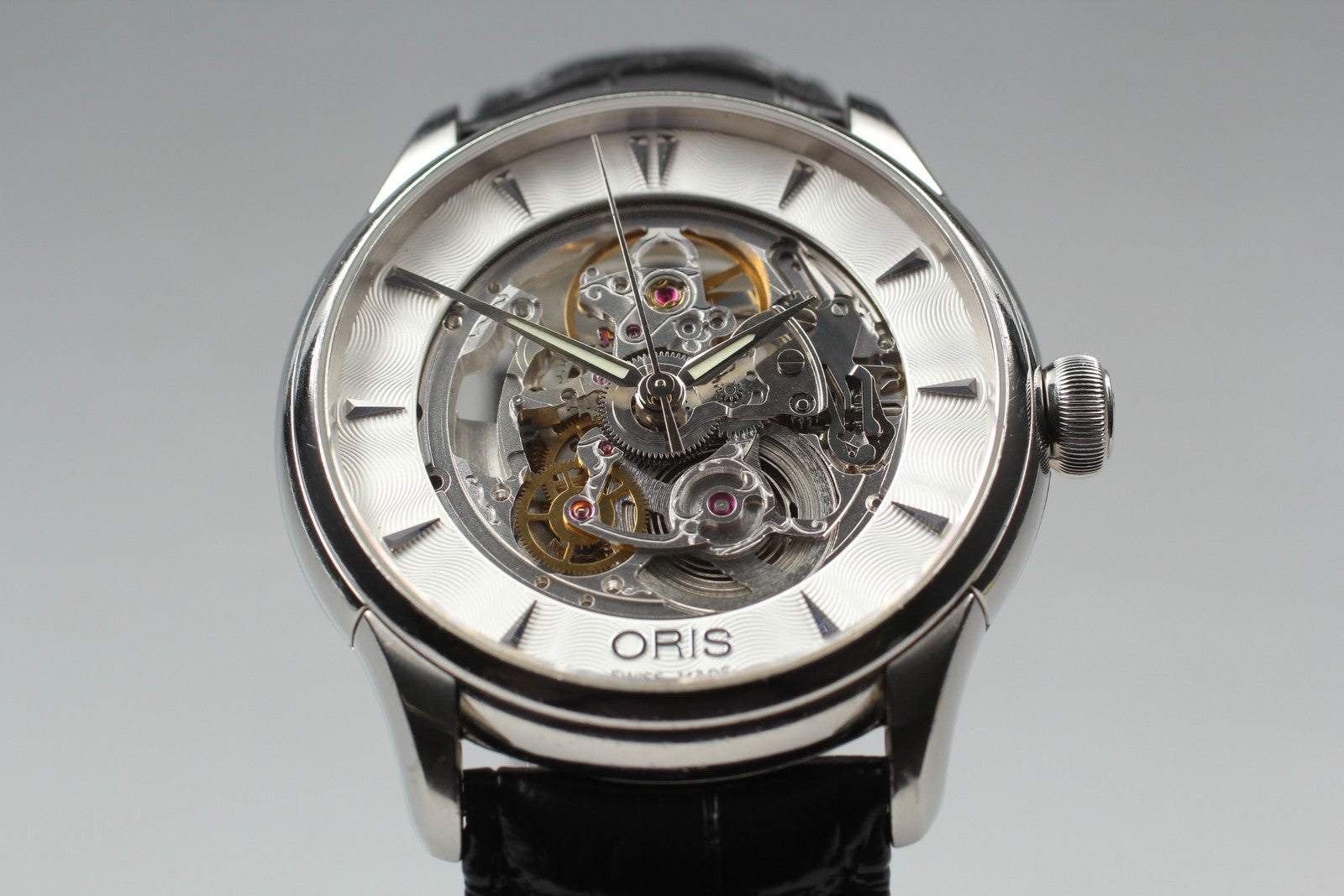 Exc+5* ORIS Artelier 7591-01 skeleton Dial Automatic Men's Watch 40mm From JAPAN